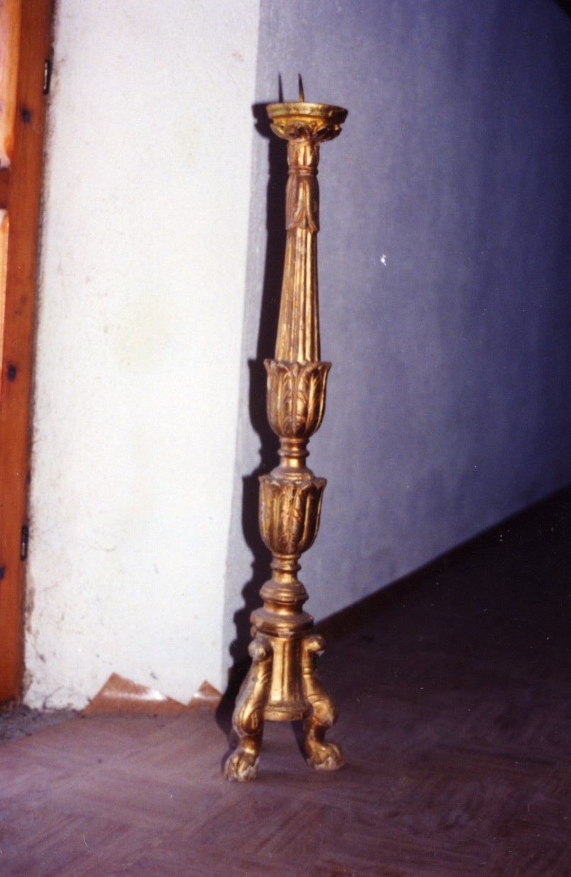 candeliere d'altare, serie - bottega sarda (fine sec. XIX)