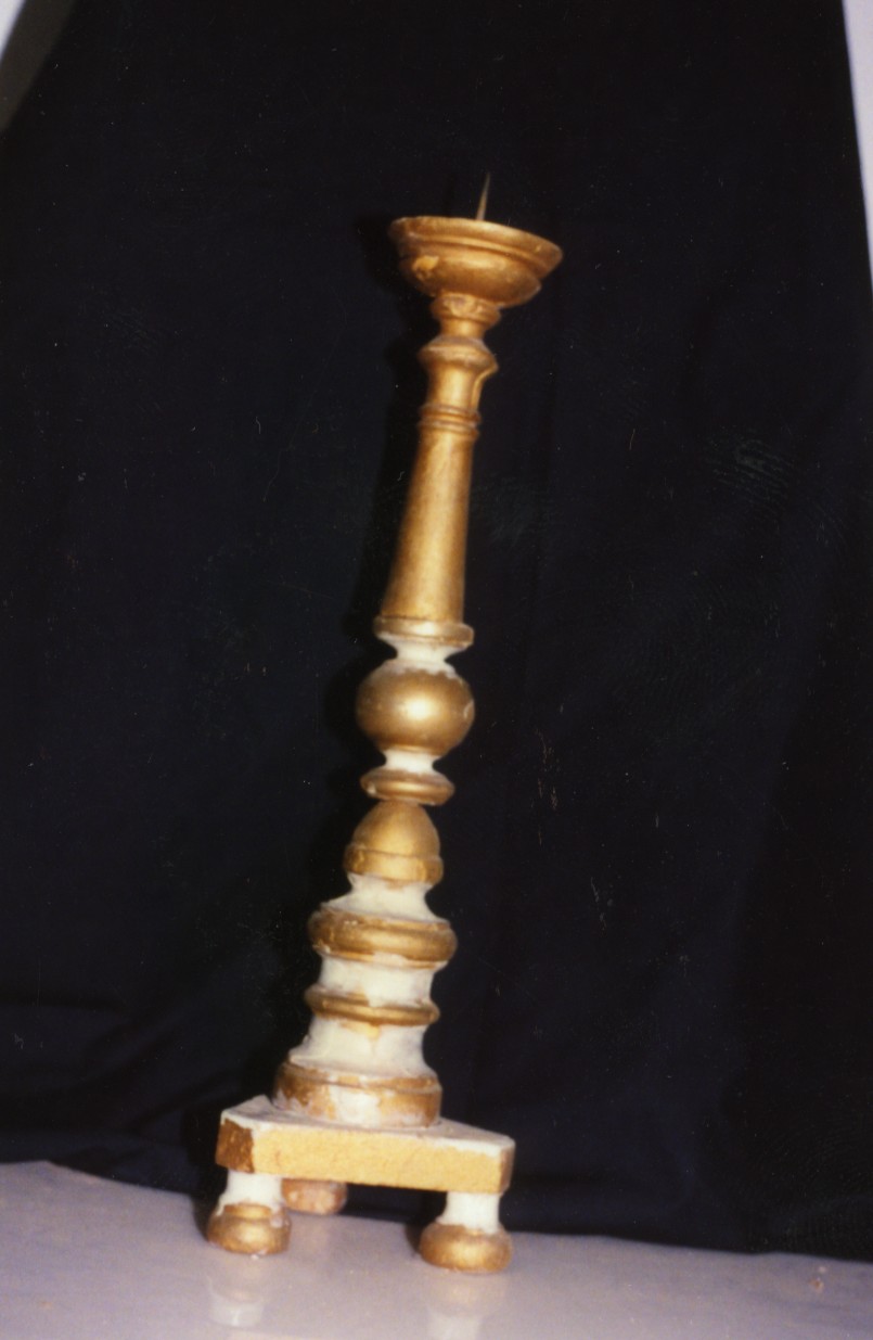 candeliere d'altare, serie - bottega sarda (seconda metà sec. XIX)