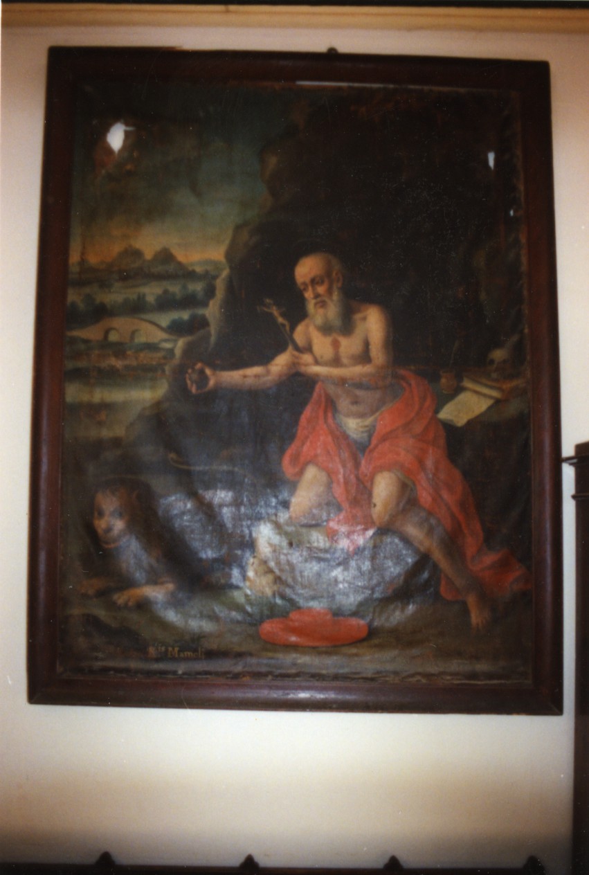 San Girolamo in preghiera nella grotta (dipinto) - bottega sarda (ultimo quarto sec. XVIII)