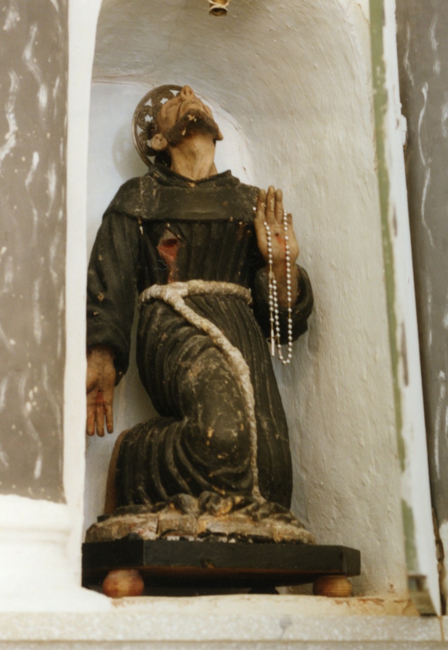 San Francesco d'Assisi riceve le stimmate (statua) - bottega sarda (secc. XVIII/ XIX)