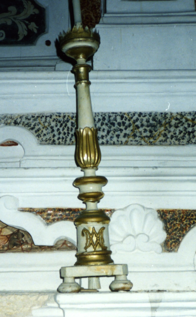 candelabro, serie - bottega sarda (secc. XVIII/ XIX)