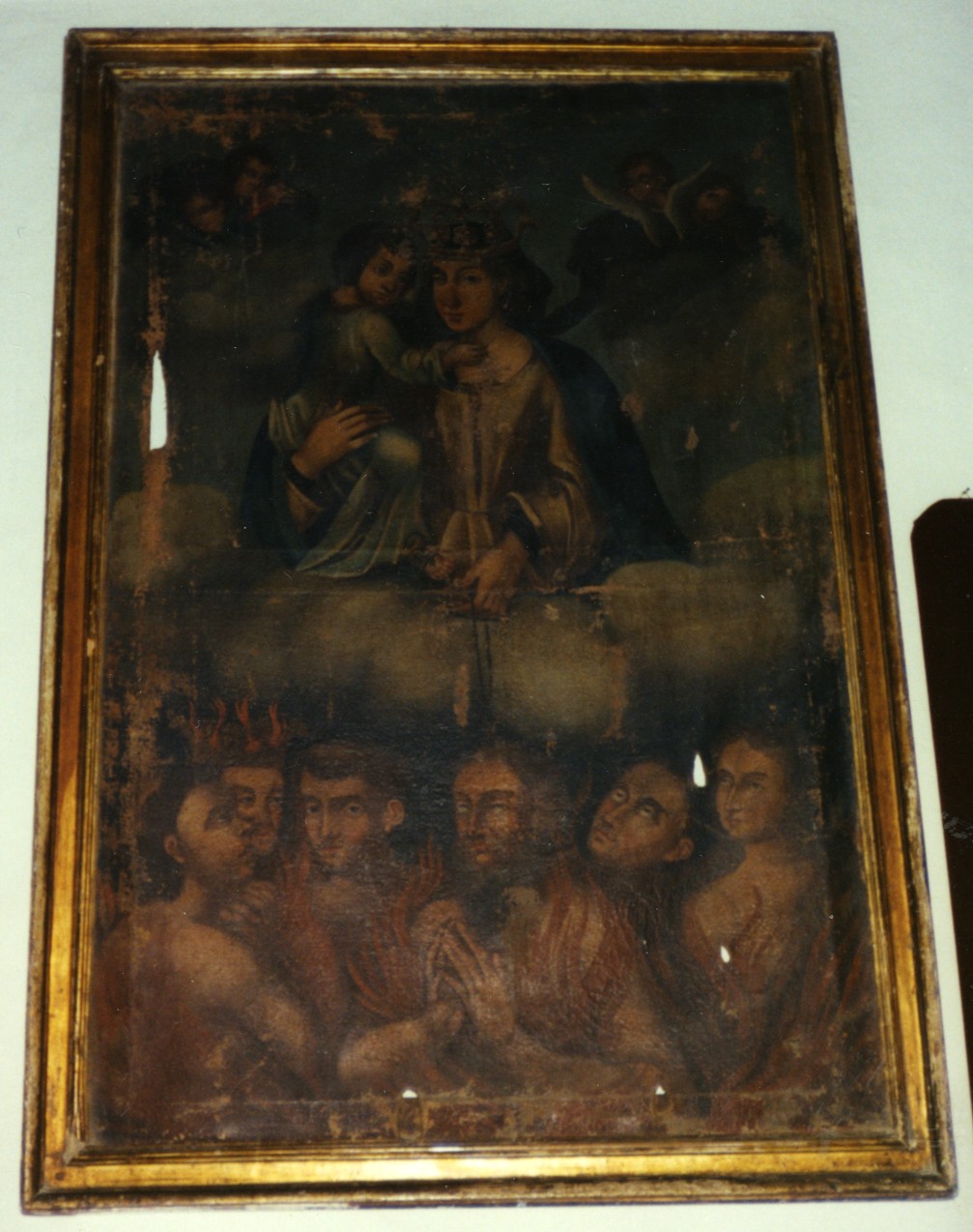 Madonna del Carmelo intercede per le anime del purgatorio (dipinto) - ambito sardo (sec. XVIII)