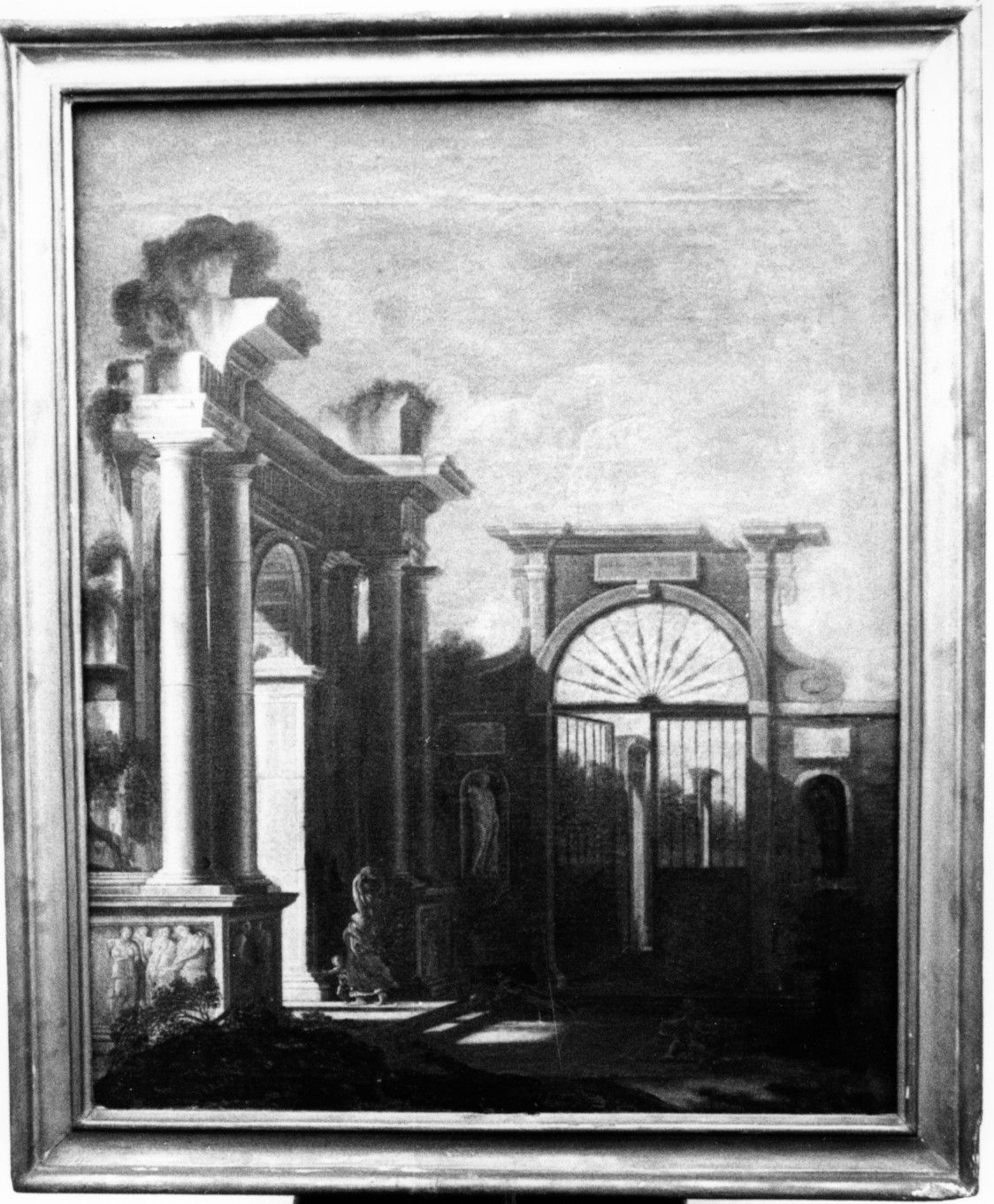 paesaggio con architetture (dipinto) - ambito veneto (sec. XVIII)