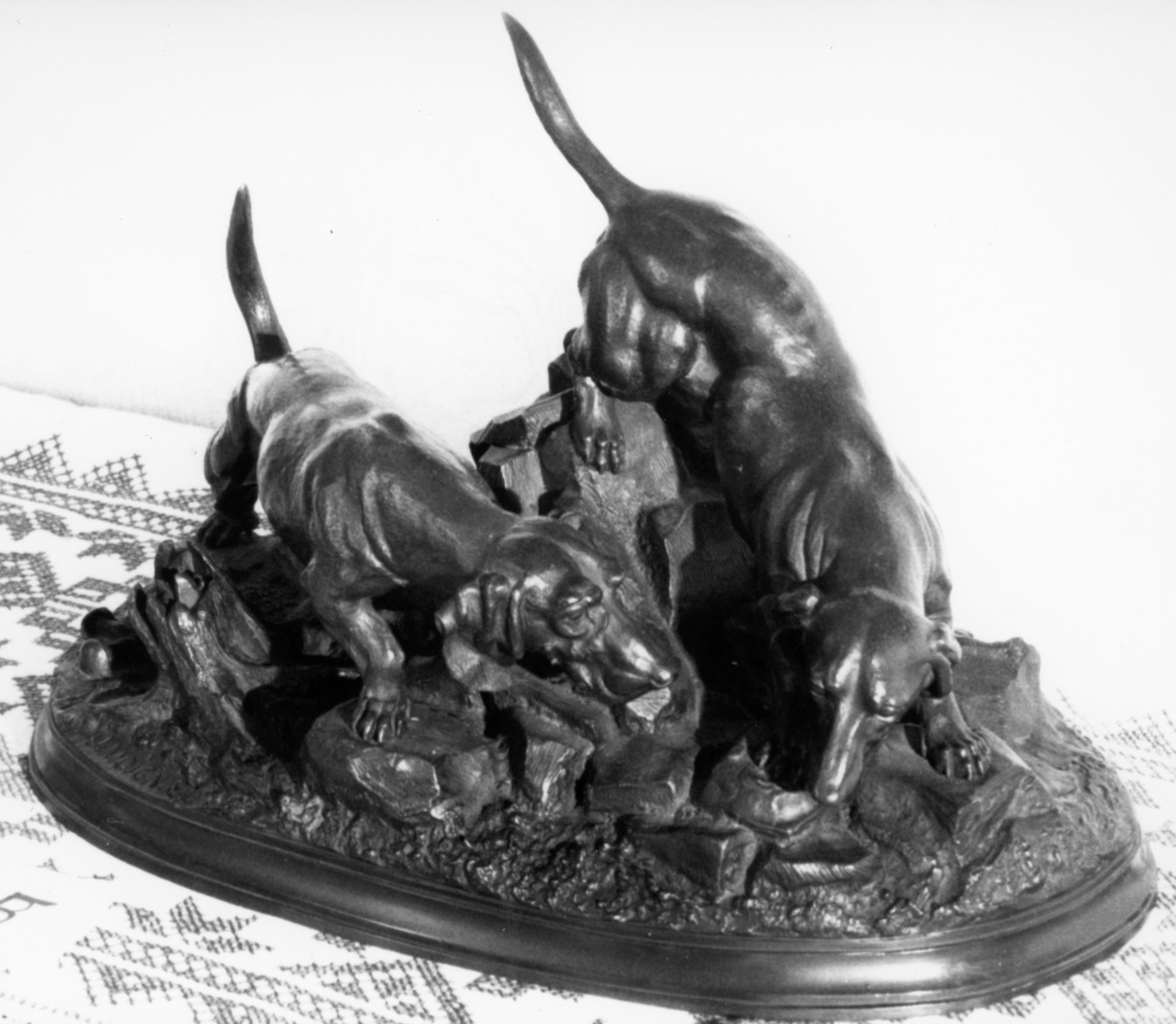 cani da caccia (scultura) - ambito francese (seconda metà sec. XIX)