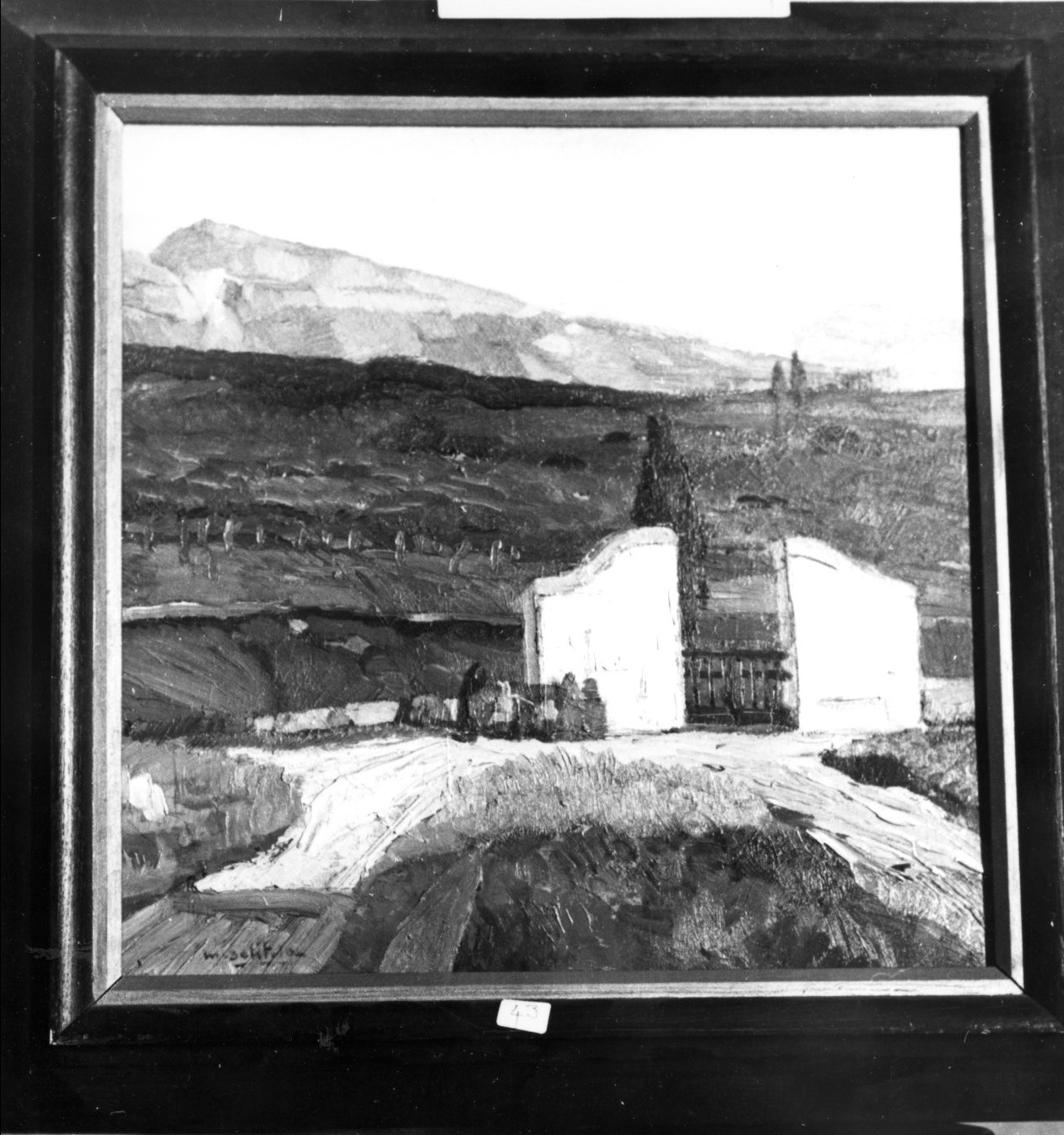 Paesaggio con cancello, paesaggio (dipinto) di Delitala Mario (prima metà sec. XX)