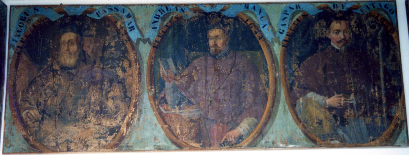 Arcivescovi Iacobus Passamar, Andreas Manca, Gaspar De Litago (dipinto) - ambito sardo (sec. XIX)