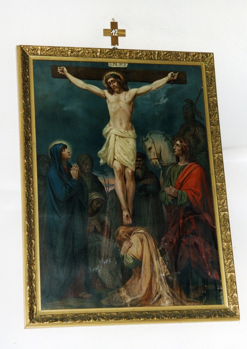 stazione XII: Gesù innalzato e morto in croce (Via Crucis, ciclo) - ambito sardo (prima metà sec. XX)