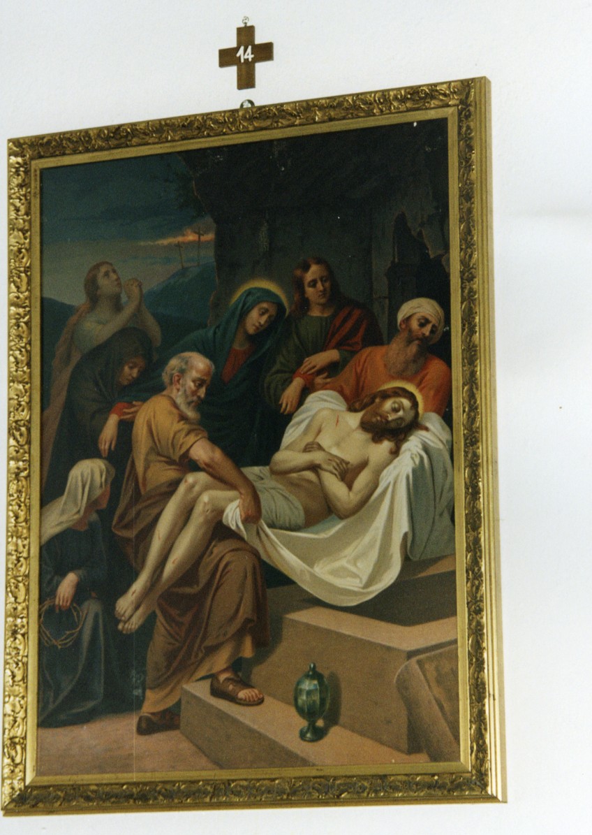 stazione XIV: Gesù deposto nel sepolcro (Via Crucis, ciclo) - ambito sardo (prima metà sec. XX)