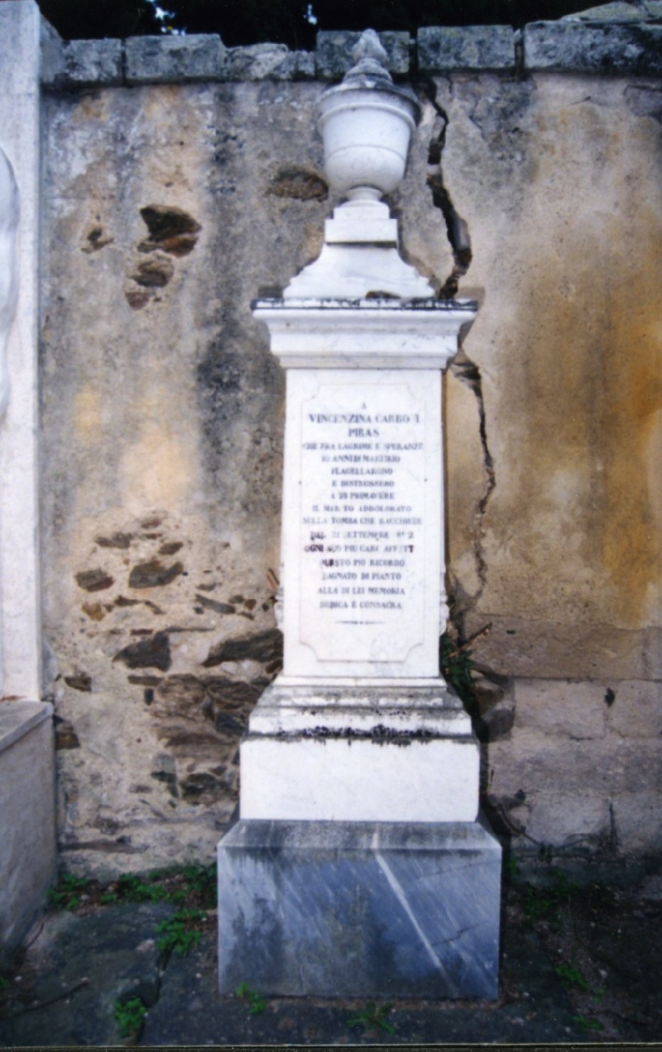 monumento funebre - a cippo - bottega sarda (sec. XIX)