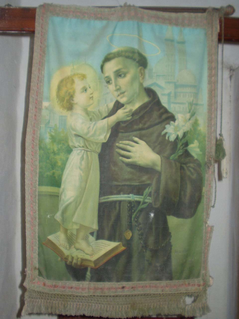 Sant'Antonio da Padova con Gesù Bambino (ex voto) - produzione italiana (sec. XX)