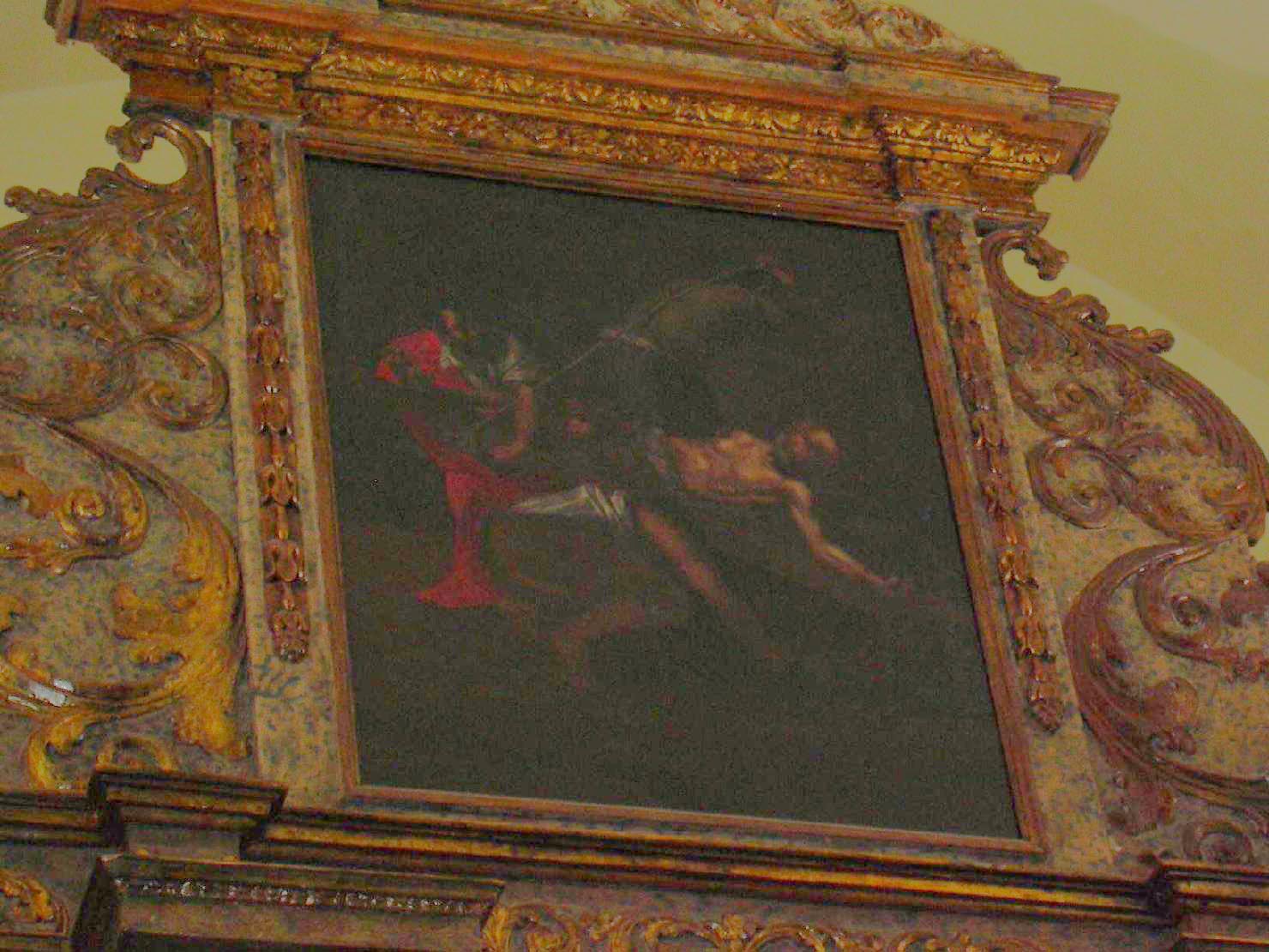 crocifissione di San Pietro (dipinto, elemento d'insieme) - bottega sarda (fine/inizio secc. XVII/ XVIII)