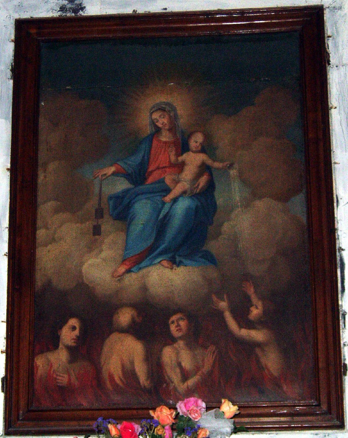 Madonna del Carmelo intercede per le anime del purgatorio (dipinto) - ambito sardo (metà sec. XIX)
