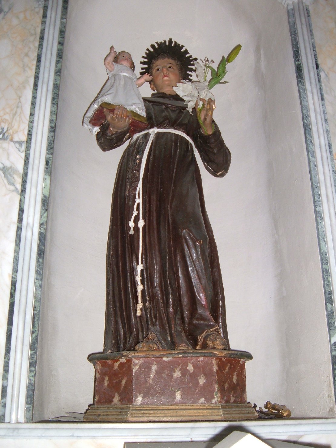 Sant'Antonio da Padova con Gesù Bambino (statua) - bottega sarda (fine sec. XVIII)