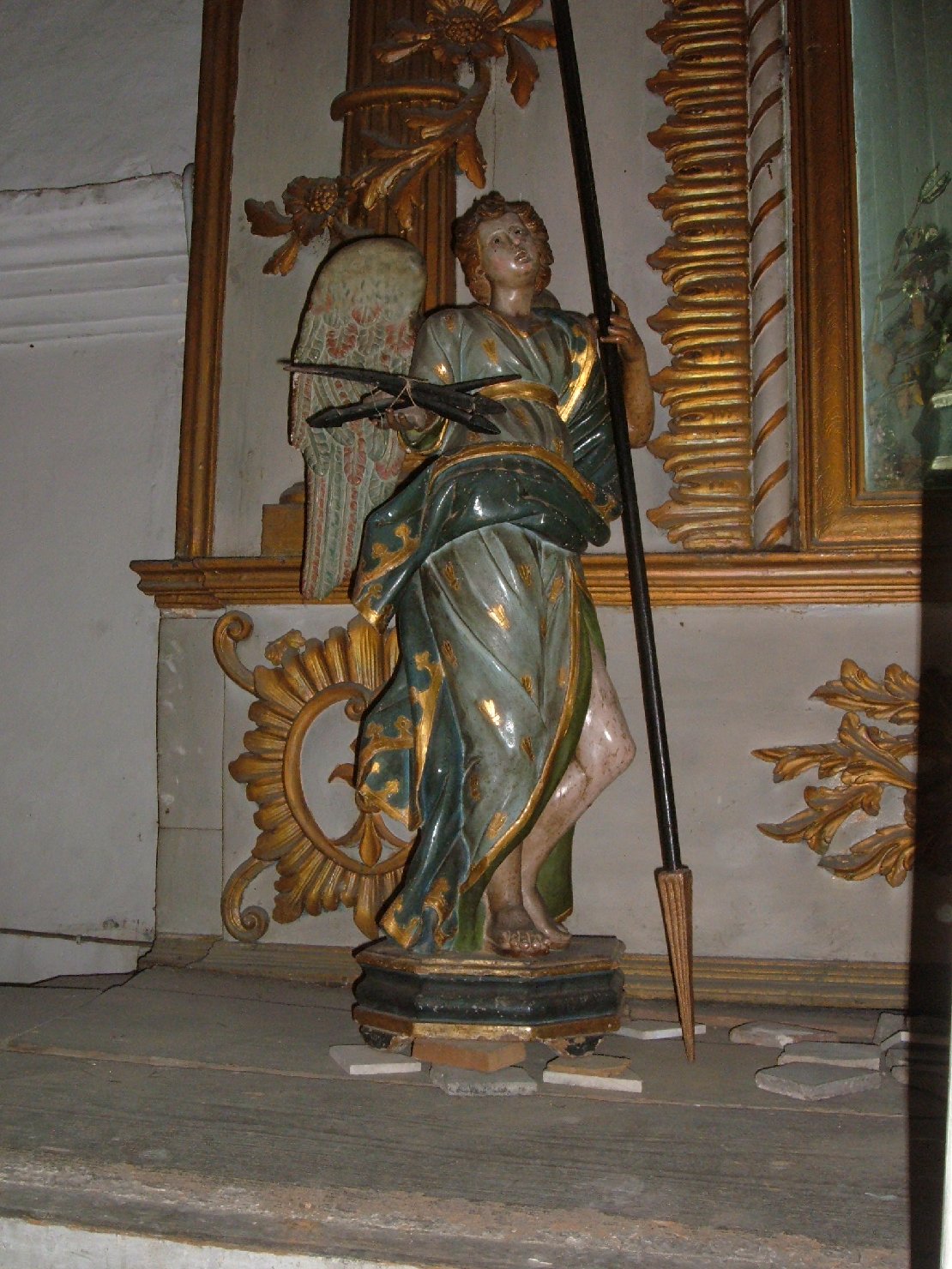 Serafino, angelo con strumenti della passione (statua) - bottega napoletana (prima metà sec. XVIII)