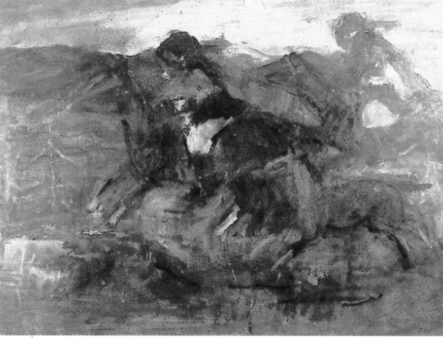 cavalli e cavalieri (dipinto) di Manca Pietro Antonio (metà sec. XX)