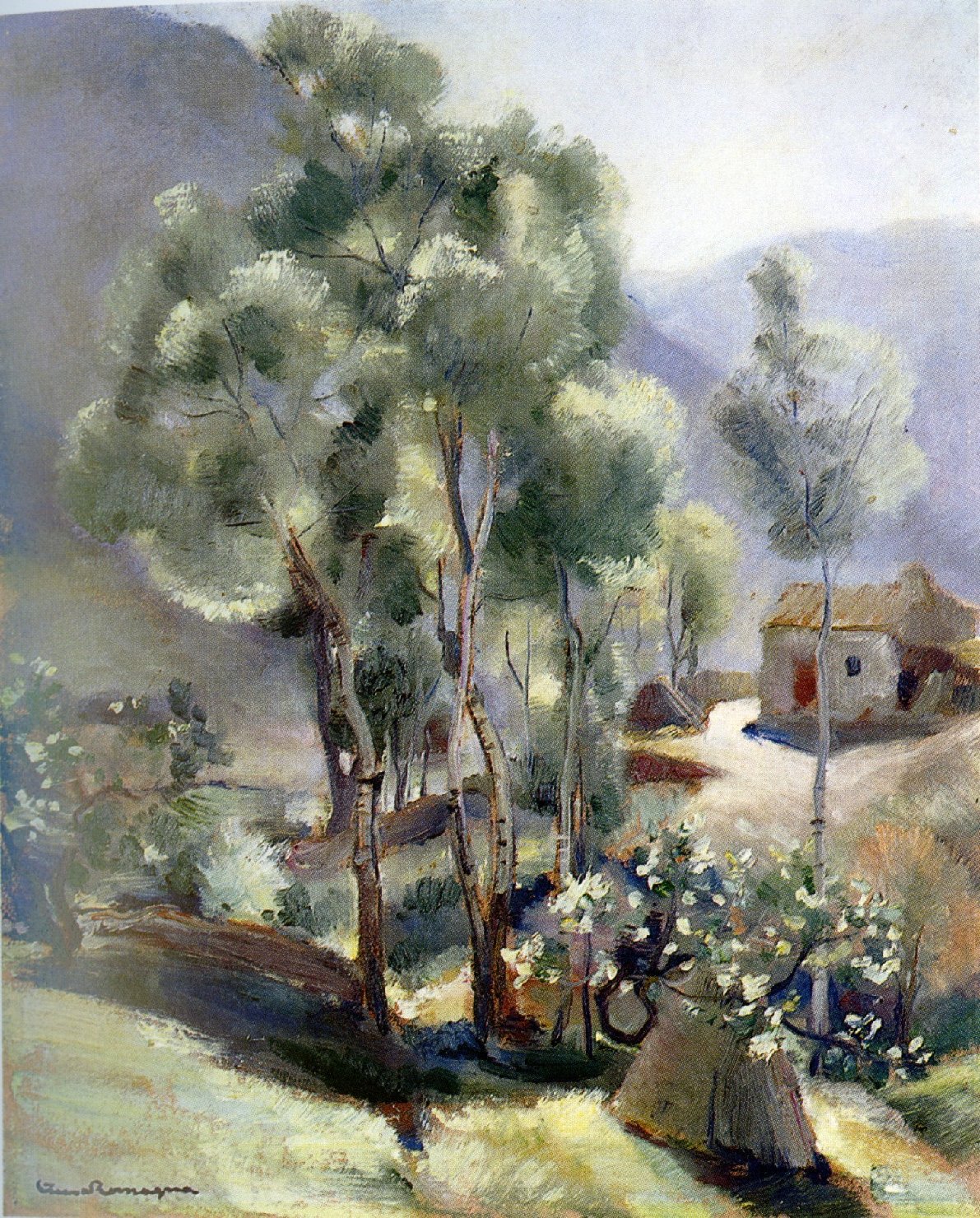 paesaggio (dipinto) di Ciusa Romagna Giovanni (metà sec. XX)