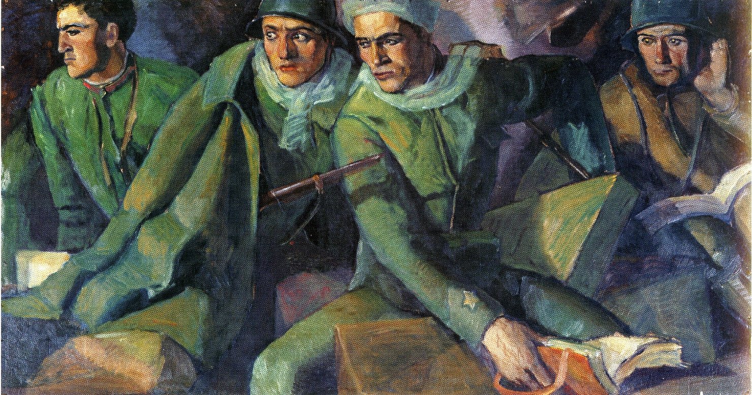 soldati (dipinto) di Delitala Mario (secondo quarto sec. XX)