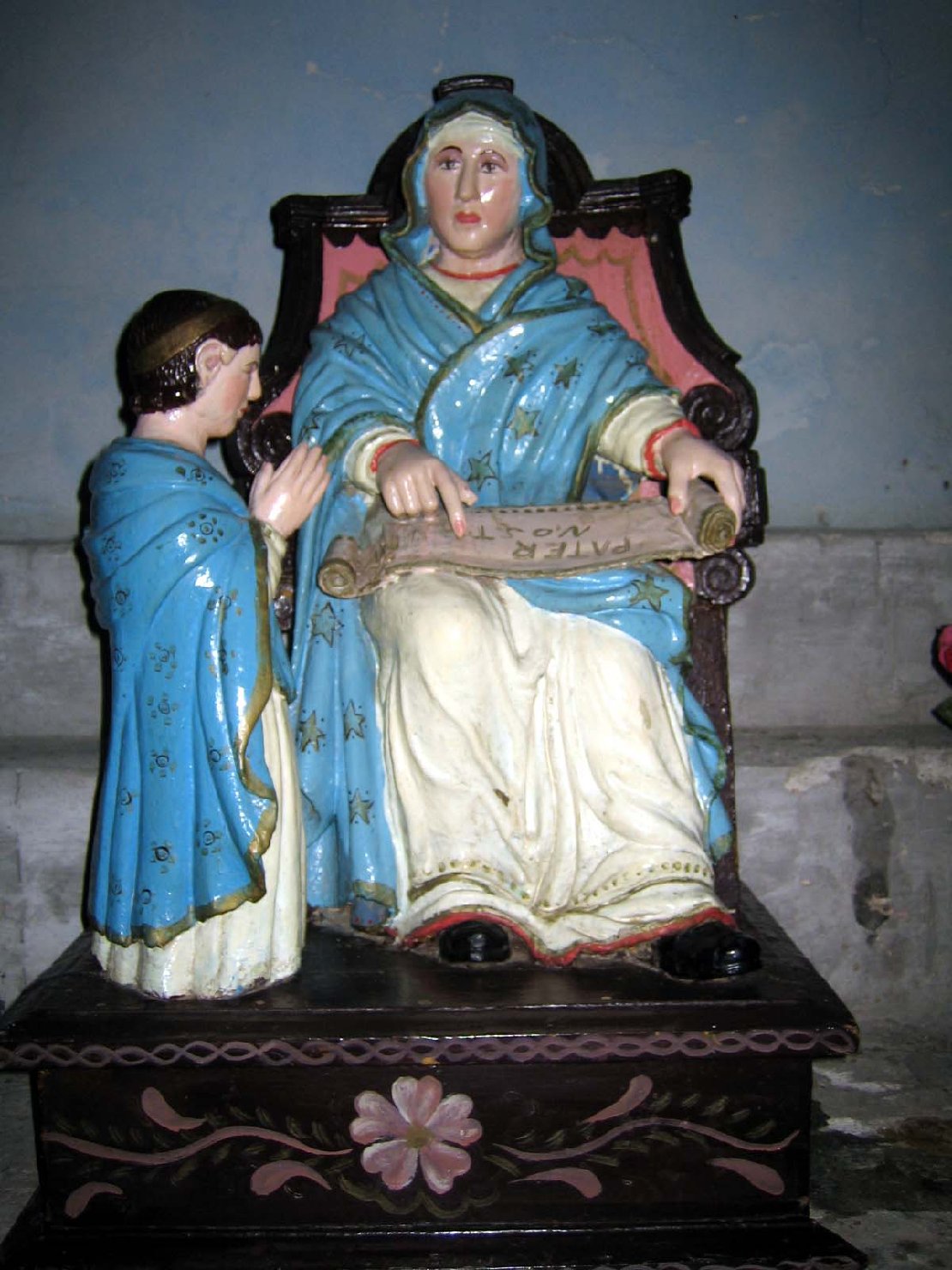 Sant'Anna insegna a leggere a Maria Vergine (statua) - bottega sarda (sec. XVI)