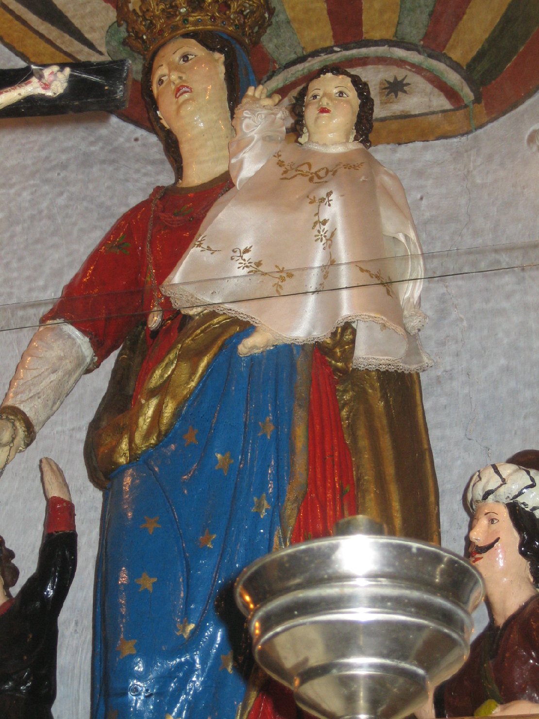 Madonna d'Itria, Madonna con Bambino e devoti (gruppo scultoreo) - bottega sarda (sec. XVII)