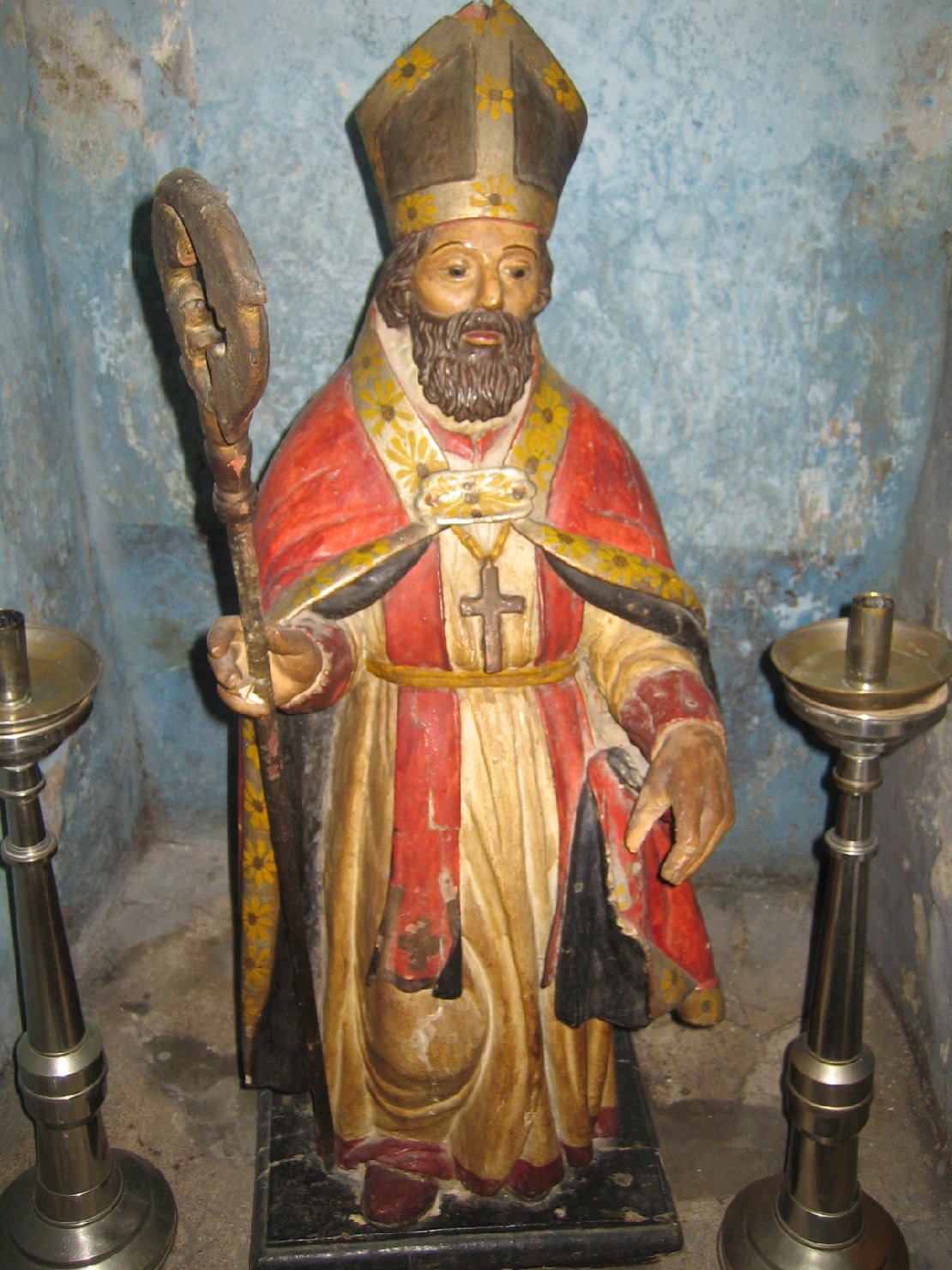 Santo vescovo (statua) - bottega sarda (prima metà sec. XVII)