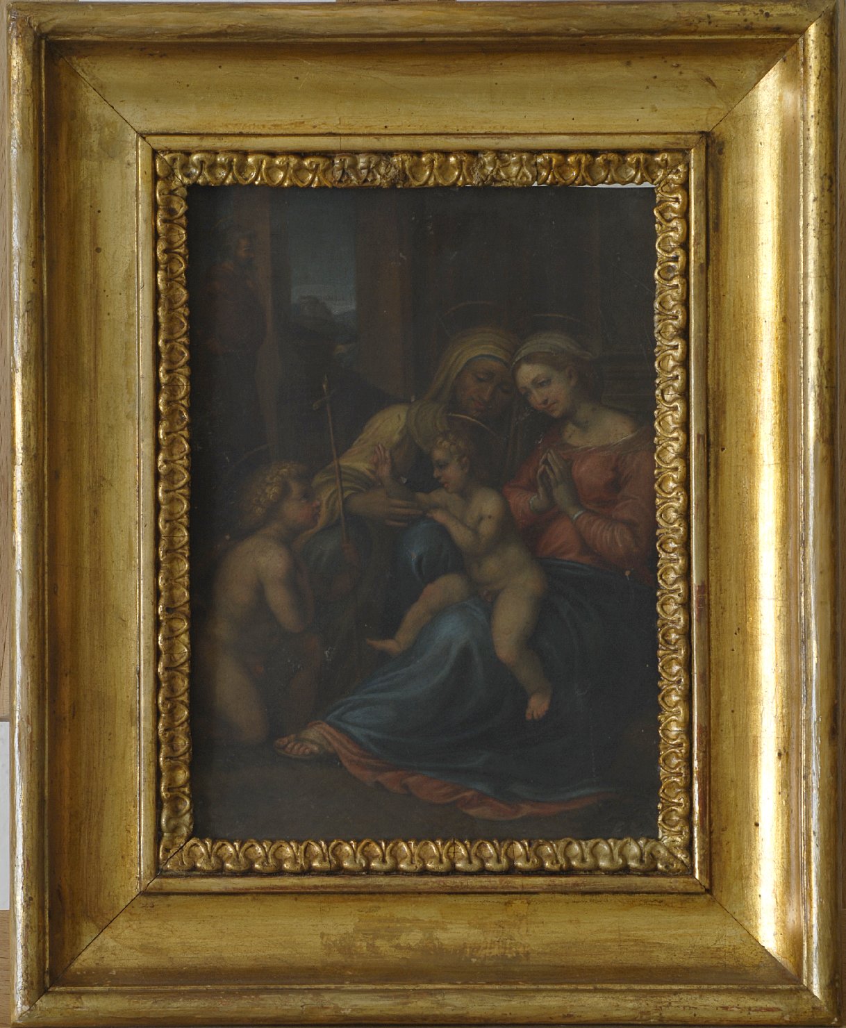 La Sacra Famiglia con Sant'Elisabetta e San Giovannino, Sacra Famiglia con San Giovannino e Sant'Elisabetta (dipinto) - ambito italiano (sec. XVI)
