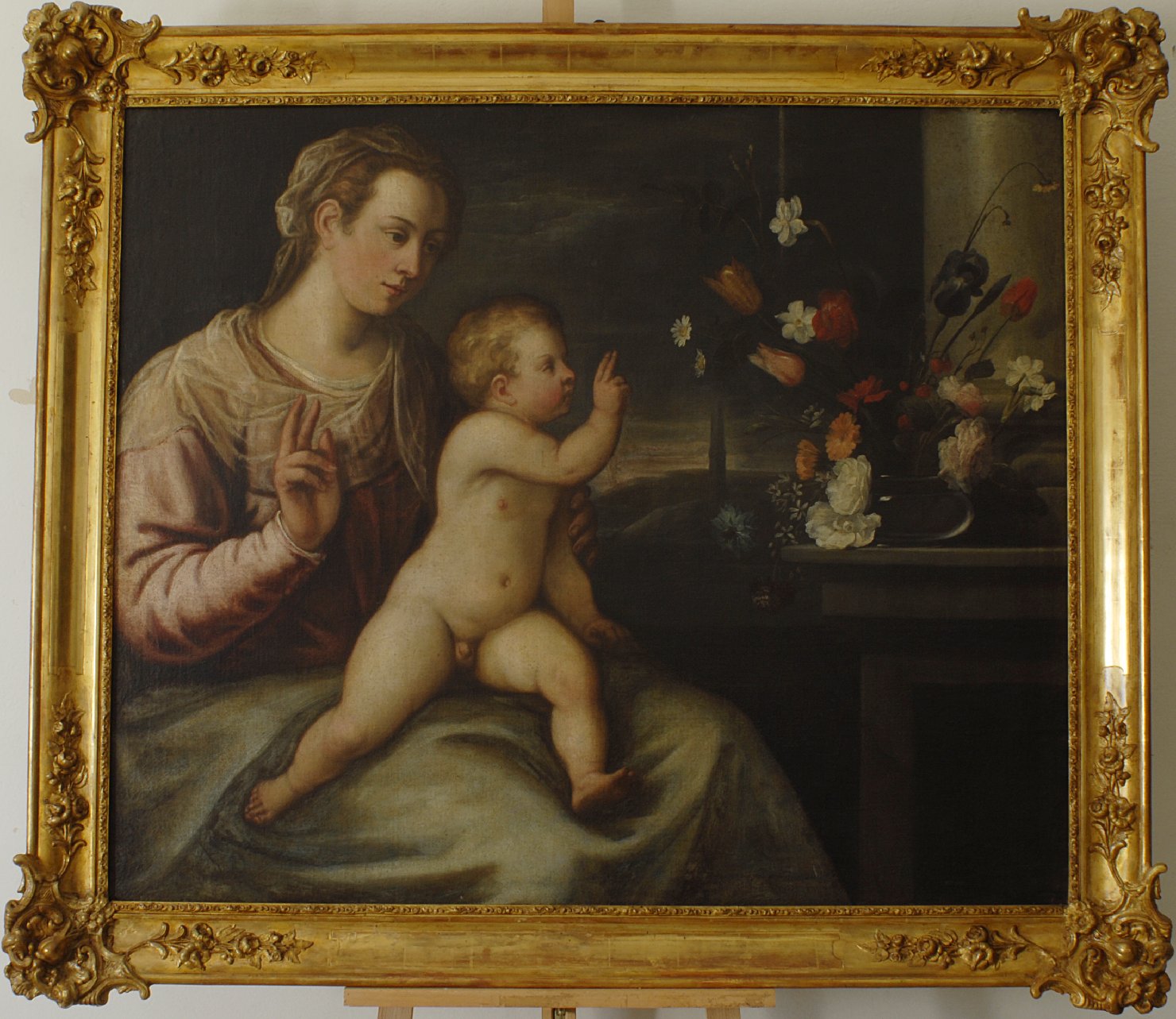 Madonna col Bambino benedicente, Madonna con Bambino (dipinto) - ambito italiano (sec. XVI)
