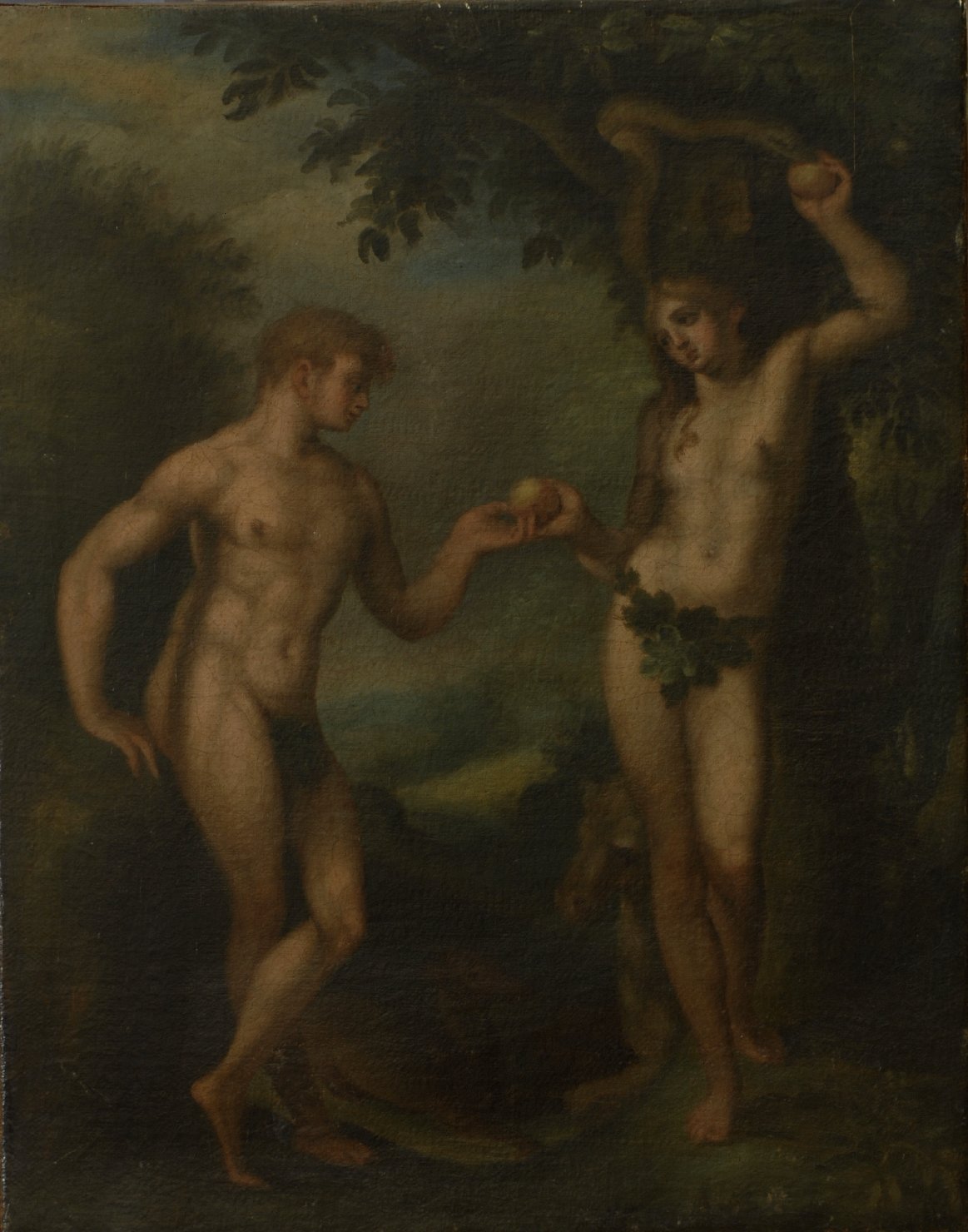 Adamo ed Eva, Adamo ed Eva nel paradiso terrestre (dipinto) - ambito italiano (secc. XVI/ XVII)
