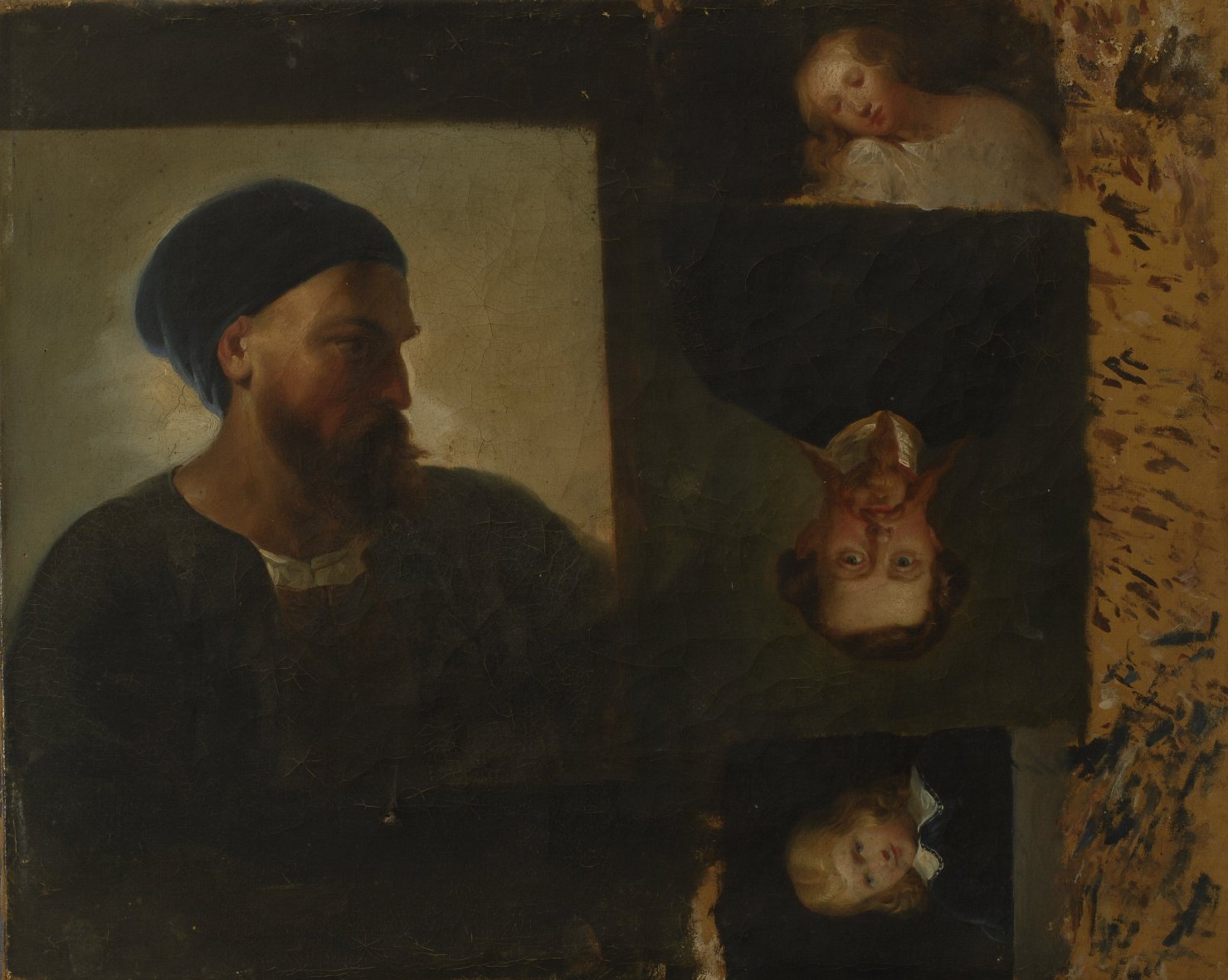 Studio di quattro teste, testa d'uomo (dipinto) di Marghinotti Giovanni (sec. XIX)