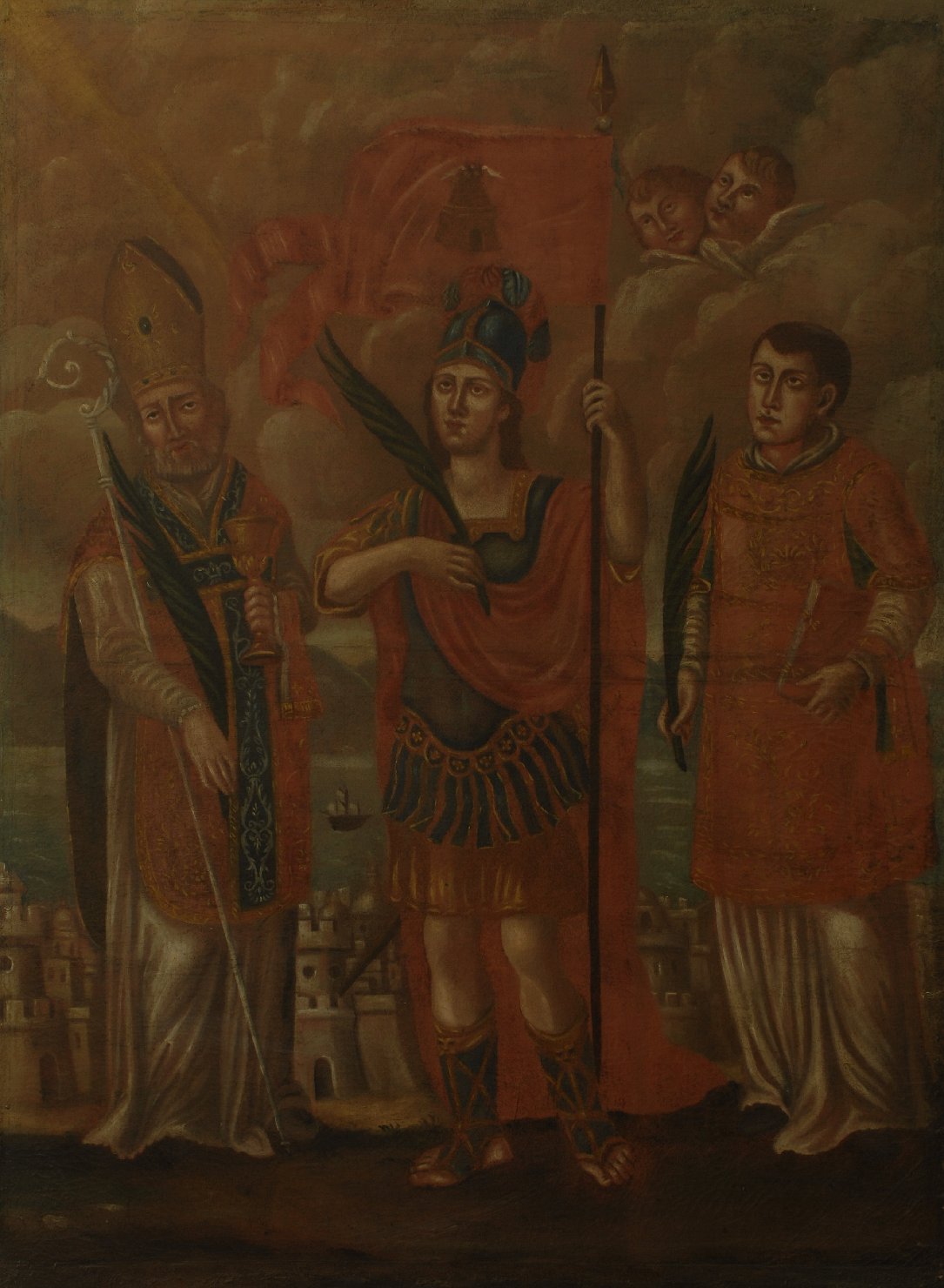 I tre Martiri Turritani, Santi Gavino, Proto e Gianuario (dipinto) - ambito sardo (sec. XVII)
