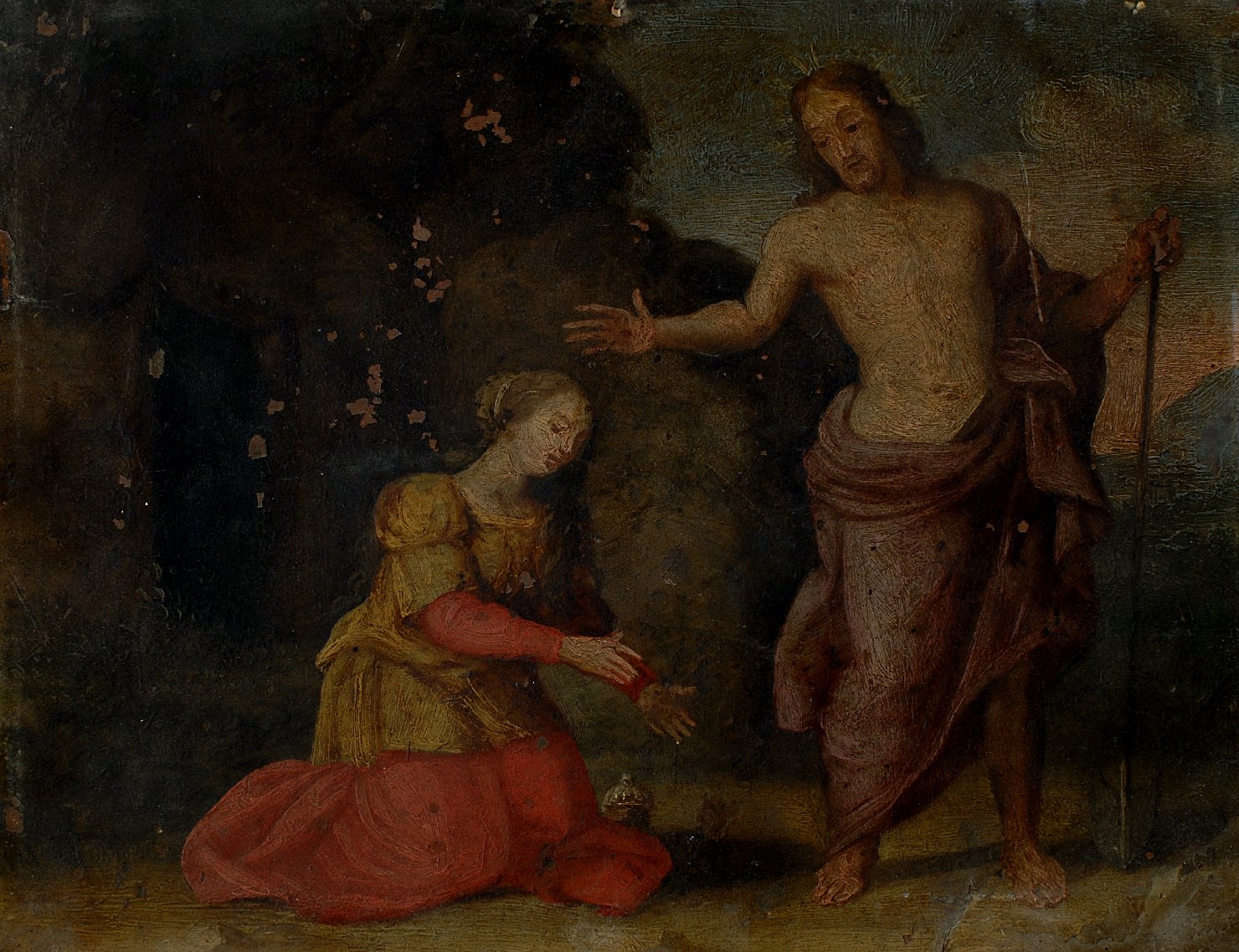 Noli me tangere, apparizione di Cristo risorto a Santa Maria Maddalena (dipinto) - ambito italiano (sec. XVI)