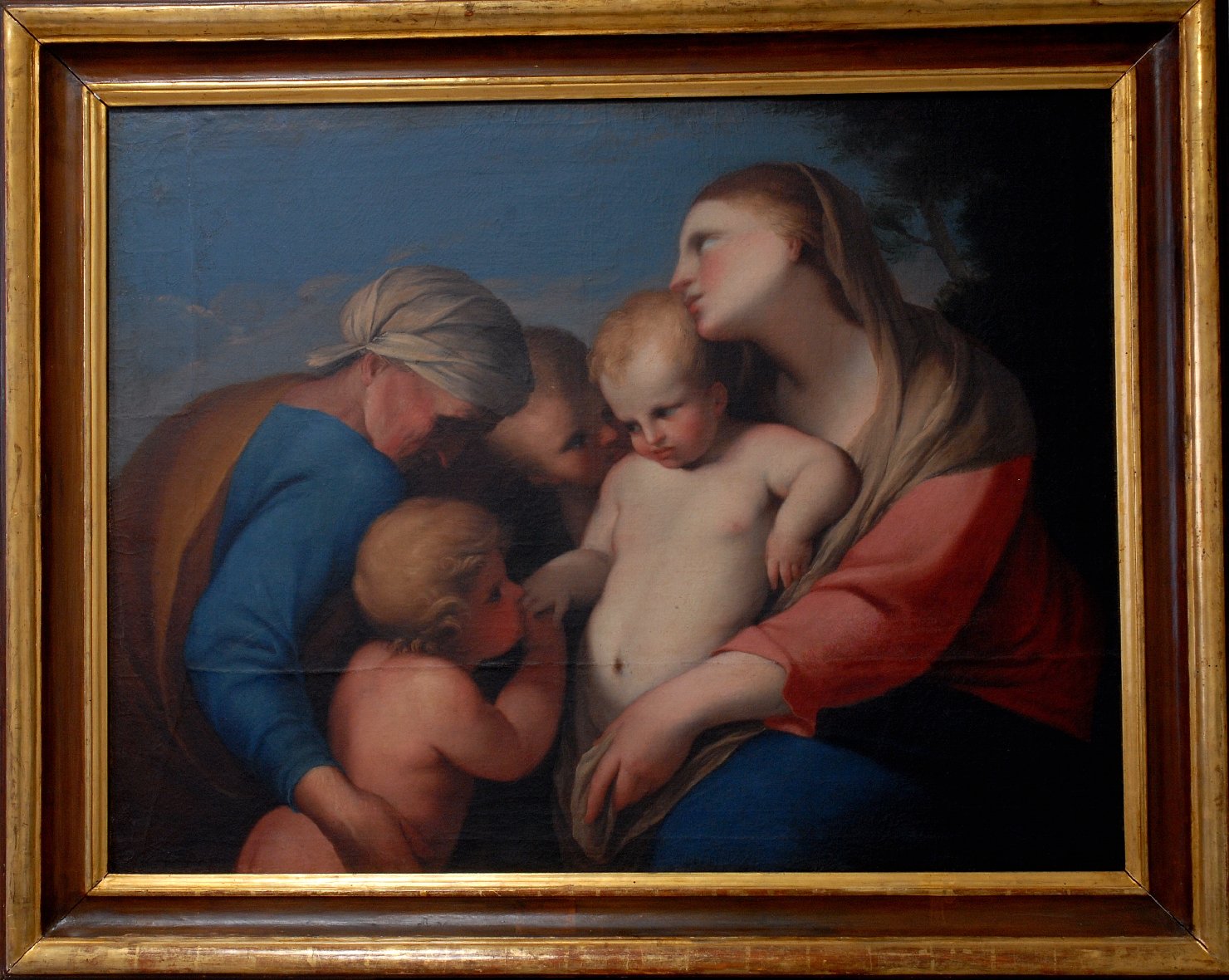 Sacra Conversazione, Madonna con Gesù Bambino San Giovanni Battista bambino e Sant'Elisabetta (dipinto) - ambito francese (sec. XVIII)