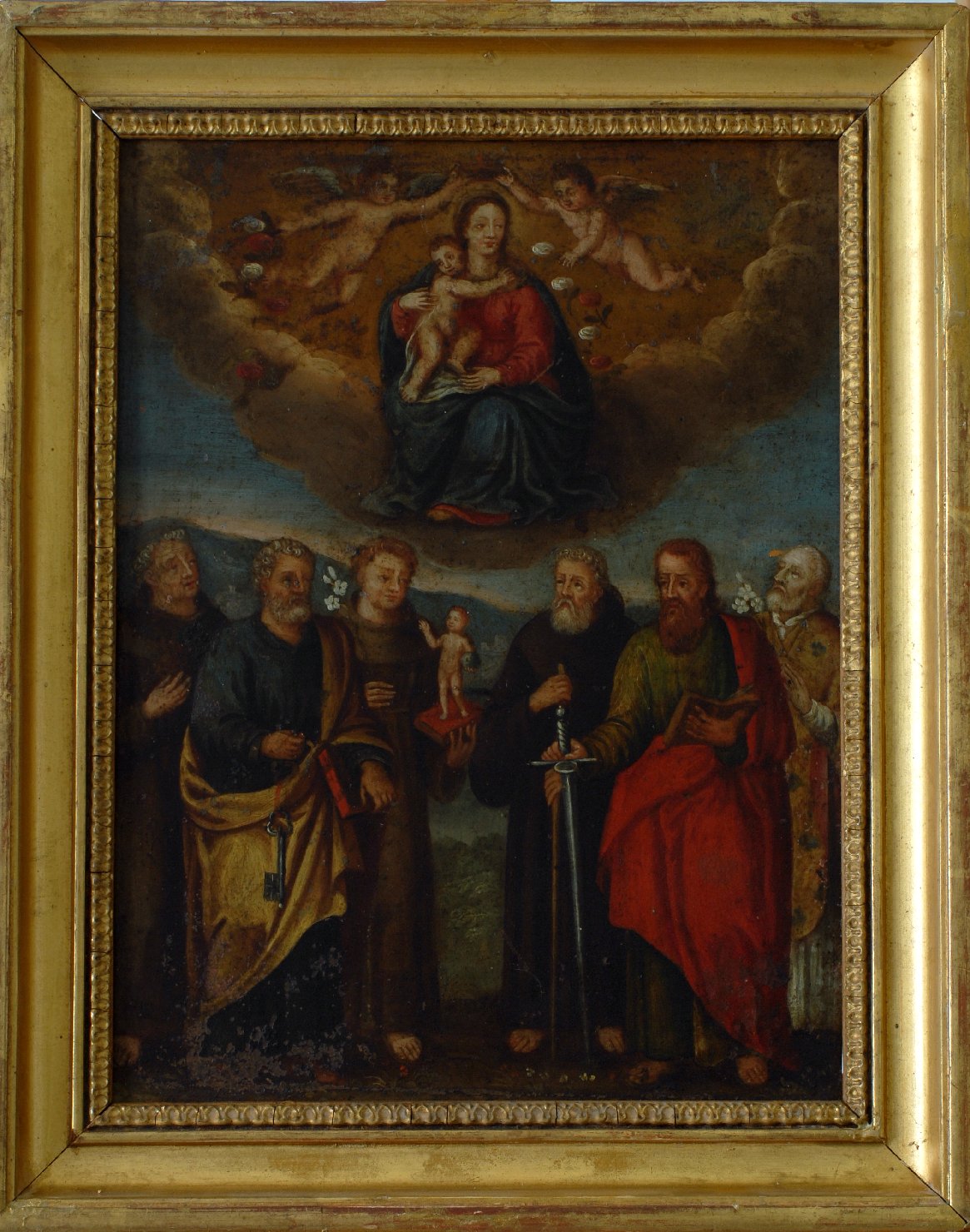 La Vergine col Bambino e Santi, Madonna con Bambino e Santi (dipinto) - ambito italiano (sec. XVI)