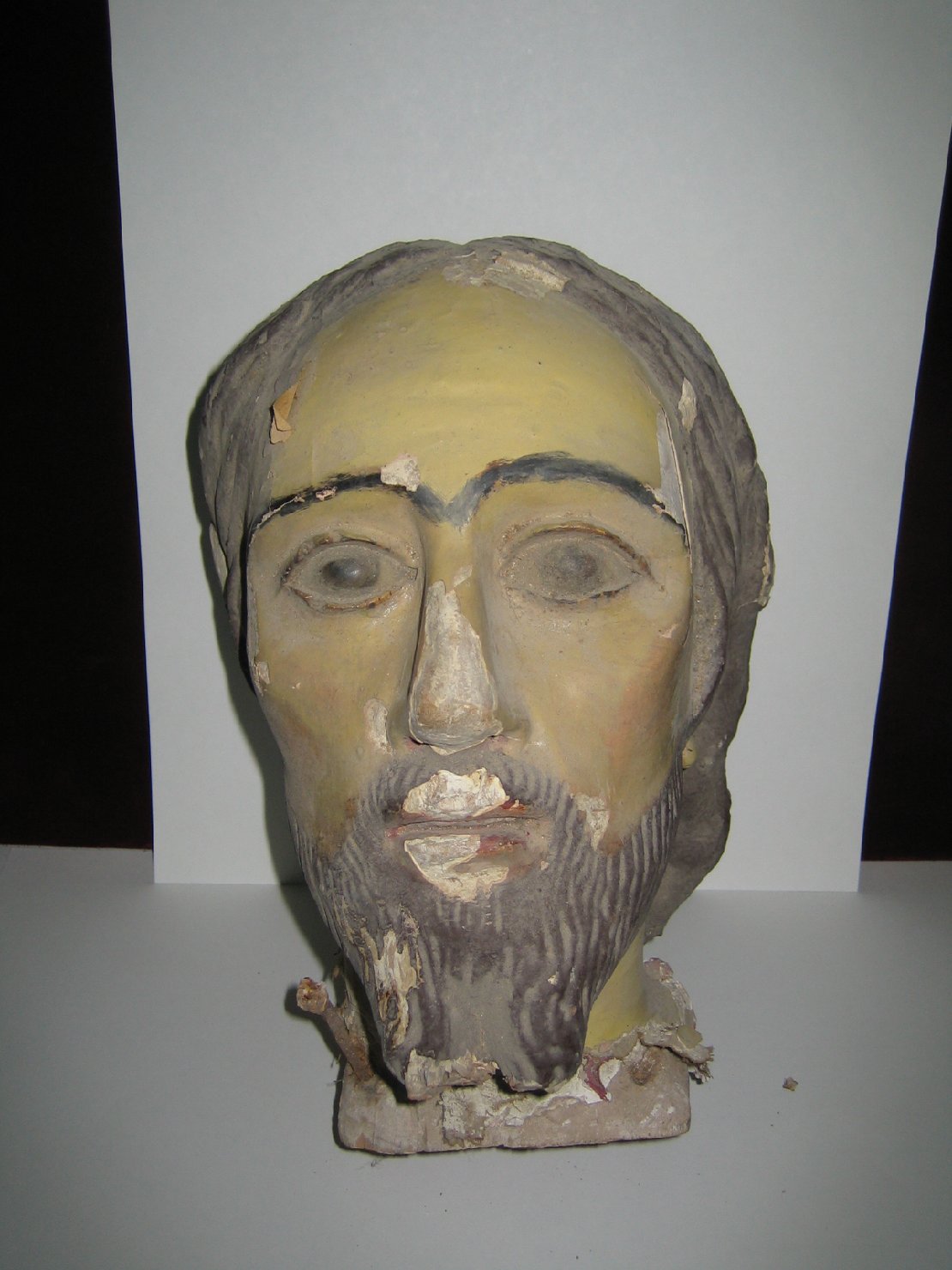 testa di santo (scultura, frammento) - bottega sarda (sec. XVII)