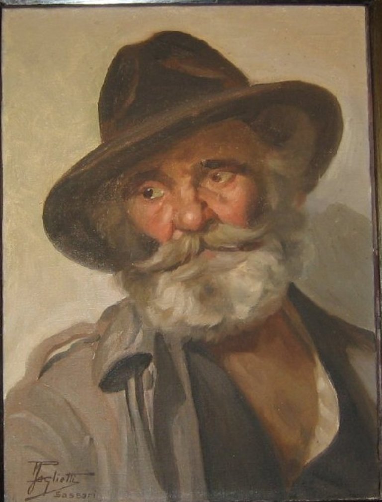 Vecchio lavoratore, ritratto d'uomo (dipinto) di Paglietti Mario (sec. XX)