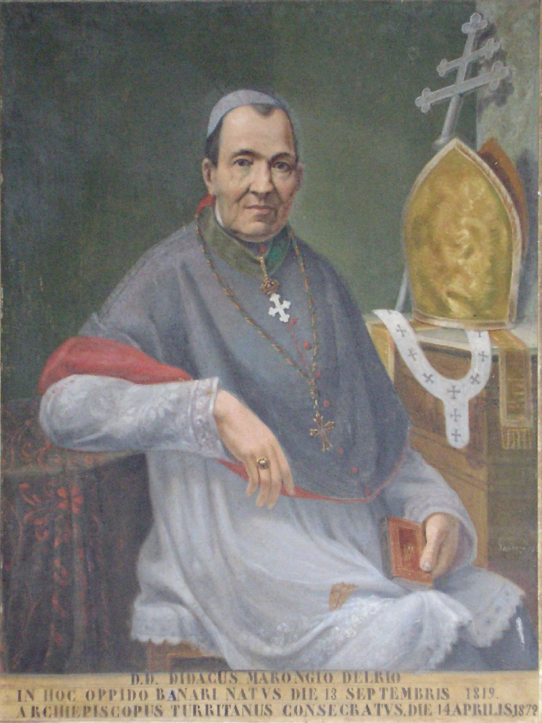 Don Diego Marongiu Delrio Arcivescovo di Sassari, ritratto d'uomo (dipinto) - ambito sardo (seconda metà sec. XIX)