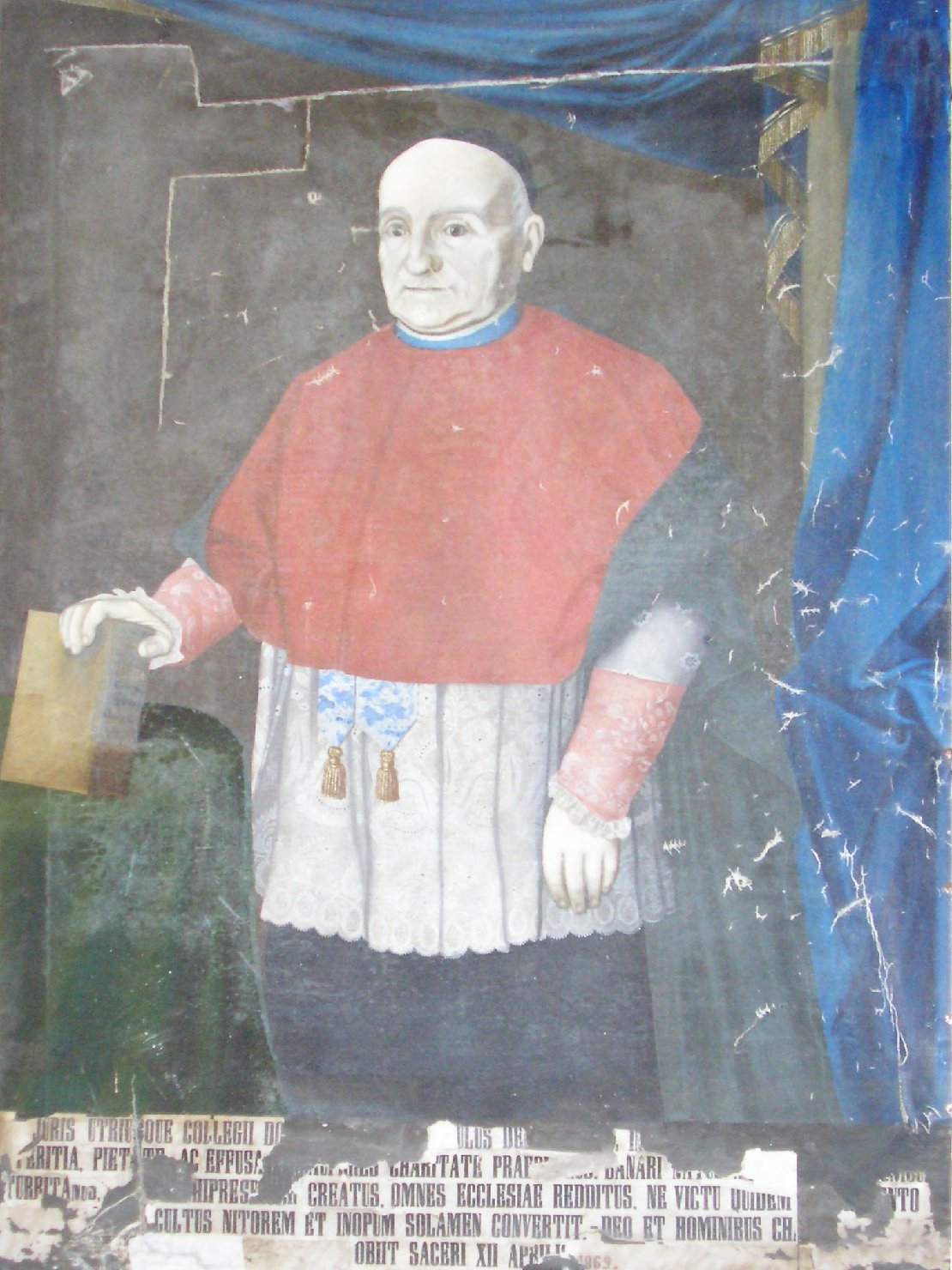 Pietro Paolo Delrio Arciprete dell'Arcidiocesi di Sassari, ritratto d'uomo (dipinto) di Aruj Eugenio (attribuito) (seconda metà sec. XIX)