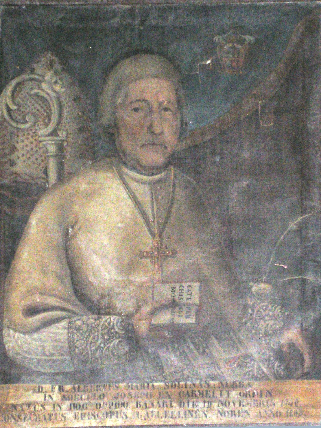 Mons. Alberto Maria Solinas Nurra Vescovo di Galtellì e Nuoro, ritratto d'uomo (dipinto) - ambito sardo (primo quarto sec. XIX)