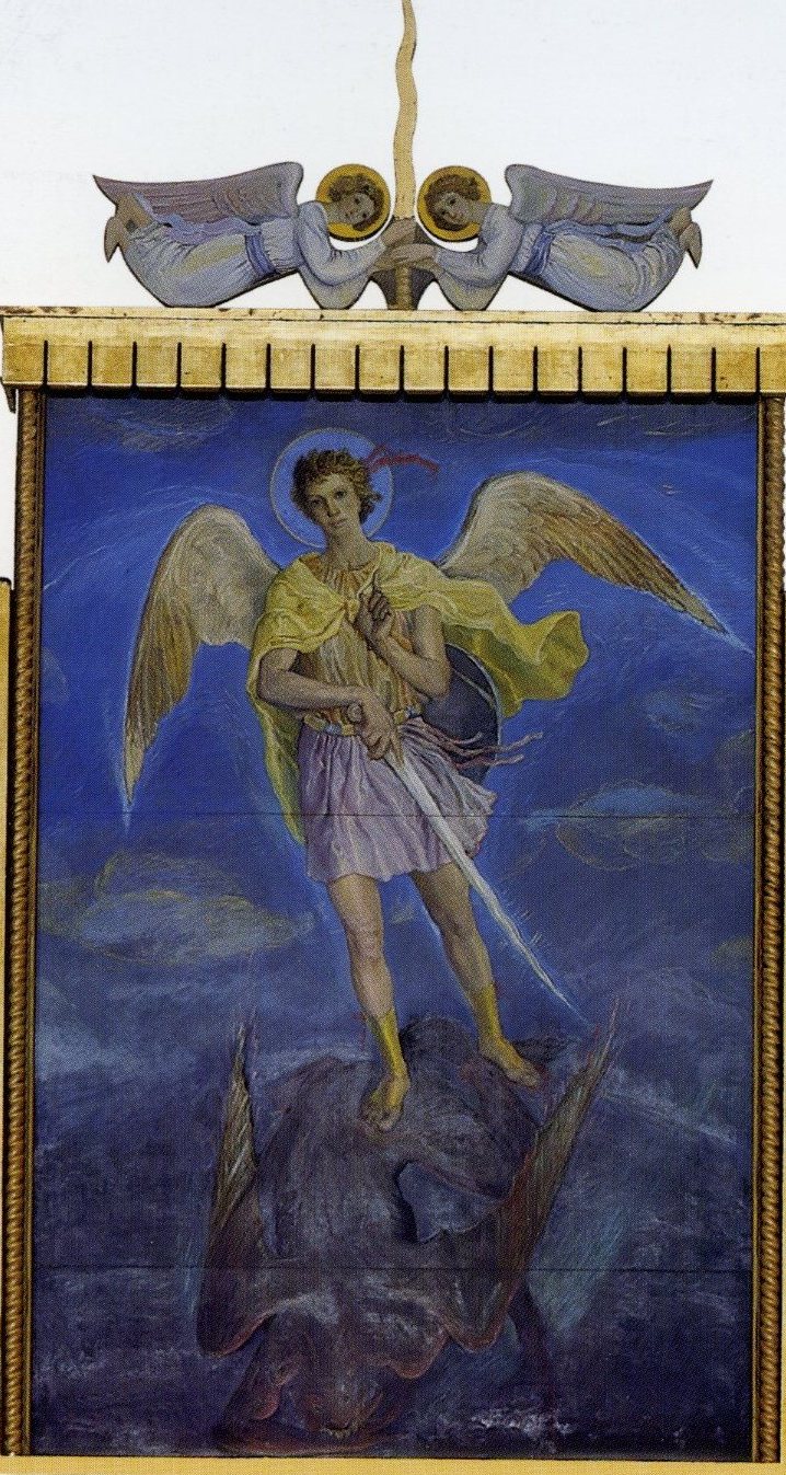 San Michele Arcangelo (dipinto, elemento d'insieme) di Delitala Mario (sec. XX)