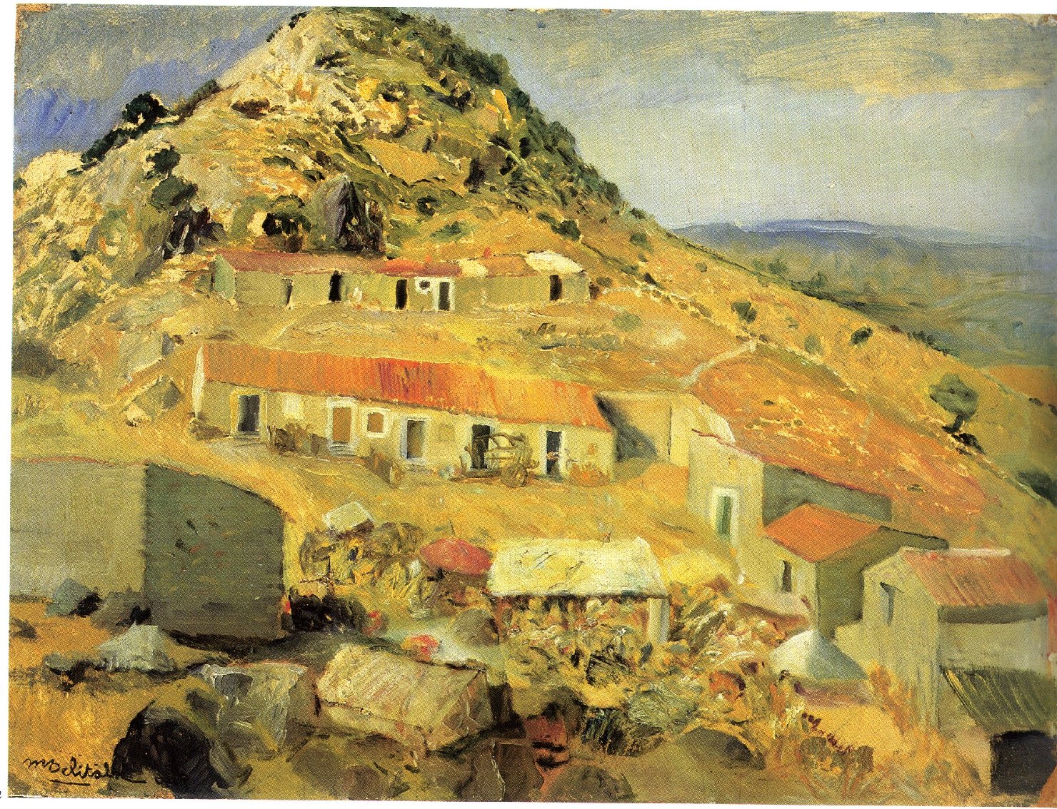 Monte Gonare, paesaggio (dipinto) di Delitala Mario (sec. XX)