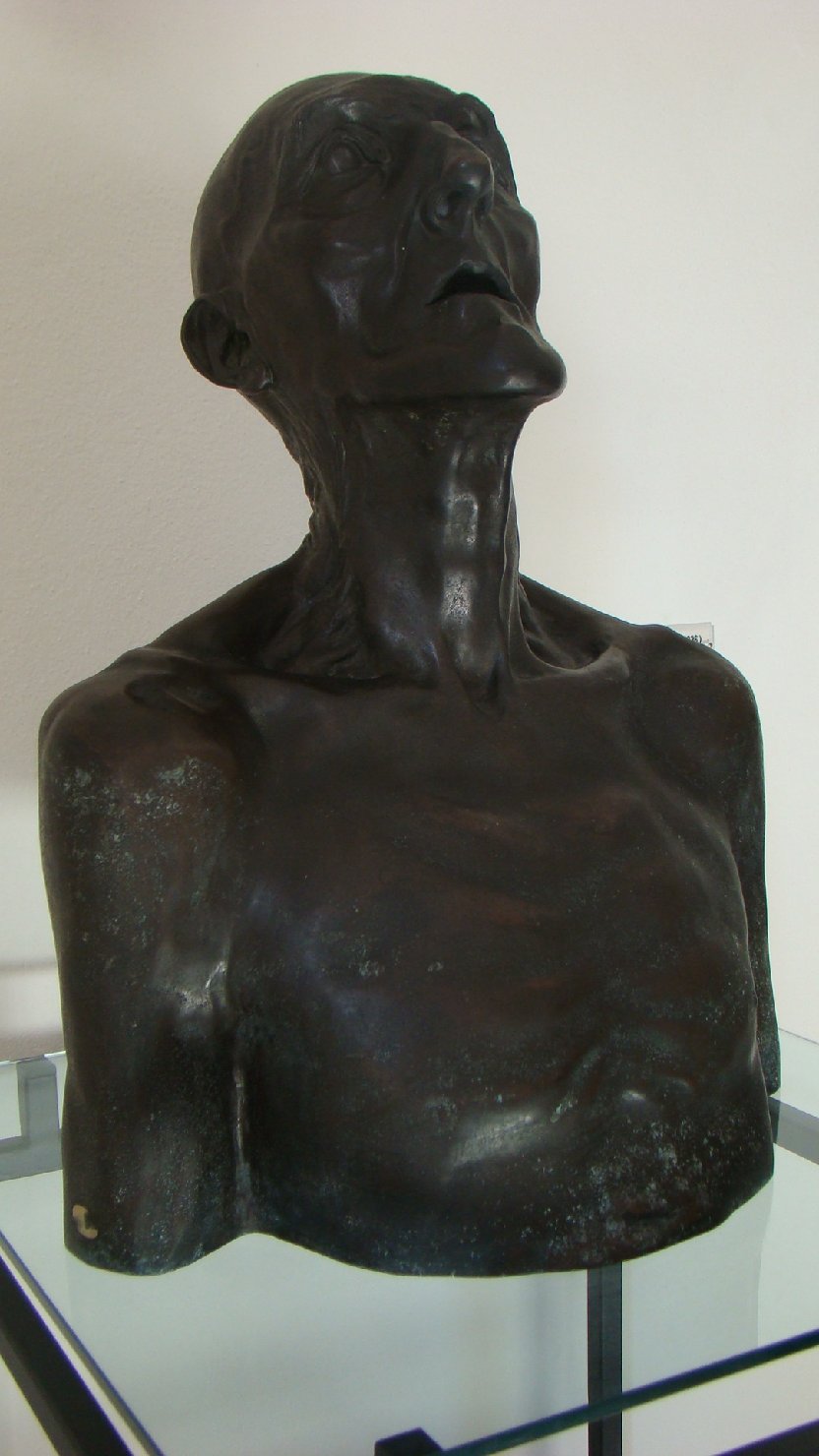 busto di vecchio (scultura) di Manca Albino (sec. XX)