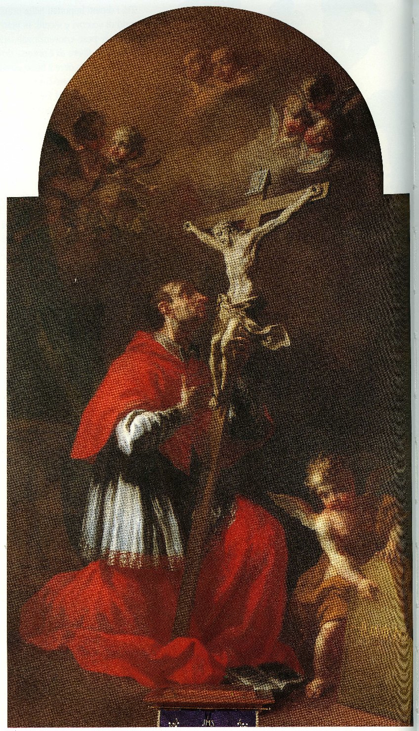 San Carlo Borromeo in adorazione della croce (dipinto) di Rapous Vittorio Amedeo (attribuito) (sec. XVIII)