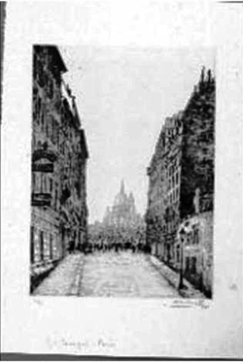 Rue Turgot - Paris, veduta di Parigi (stampa) di Carbonati Antonio (sec. XX)