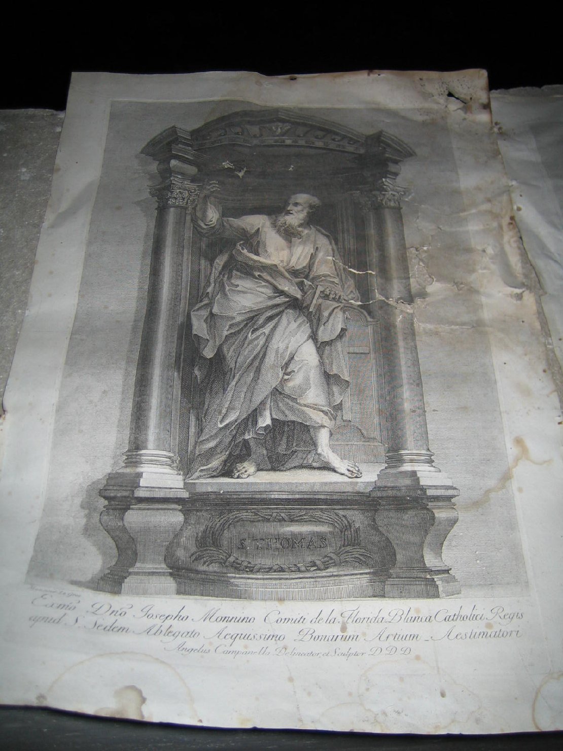 San Tommaso apostolo (stampa) di Campanella Angelo (sec. XVIII)