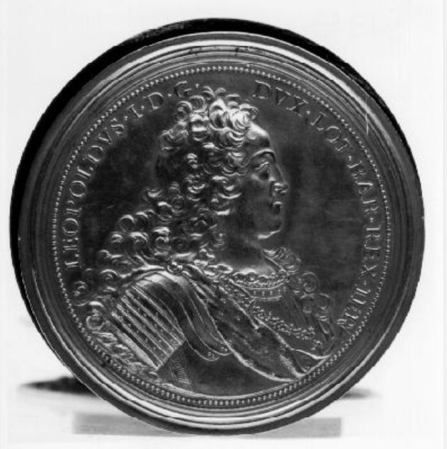 Medaglia commemorativa di Leopoldo I (medaglia) - bottega italiana (sec. XVIII)