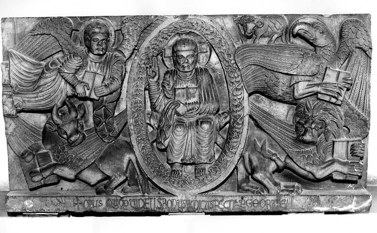 Redentore, Simboli dei quattro evangelisti, Agnus Dei (paliotto) di Bonamico (attribuito) (ultimo quarto sec. XII)
