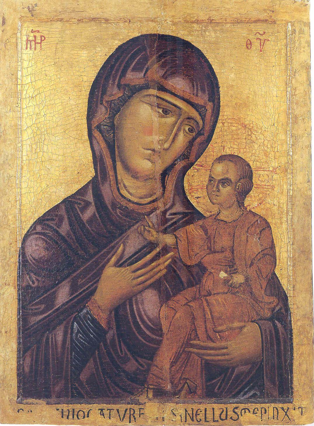 Madonna con Bambino (dipinto, opera isolata) di Nellus (prima metà sec. XIII)