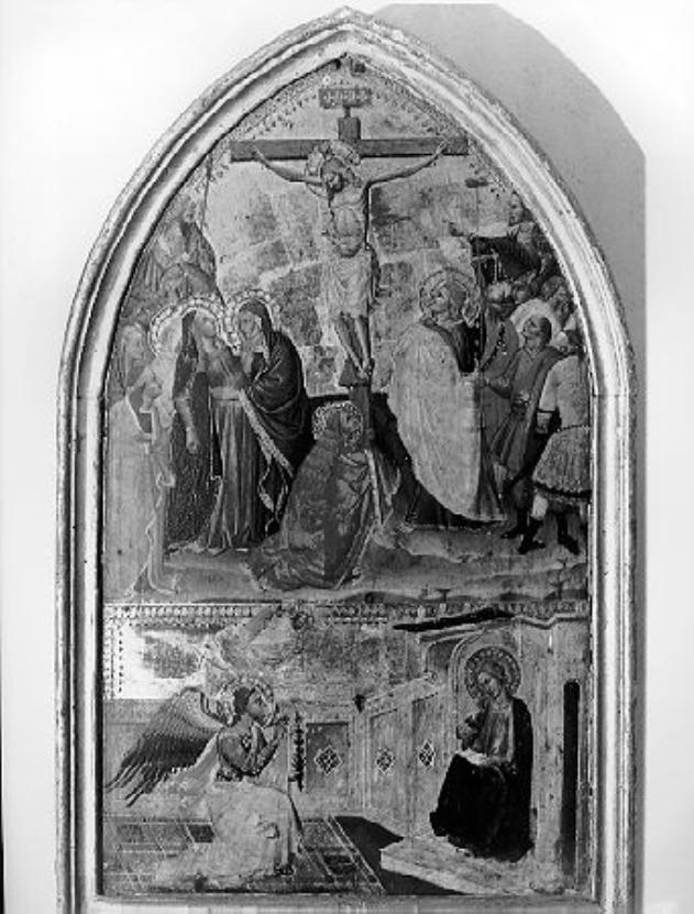 Crocifissione e Annunciazione (dipinto) di Traini Francesco (sec. XIV)