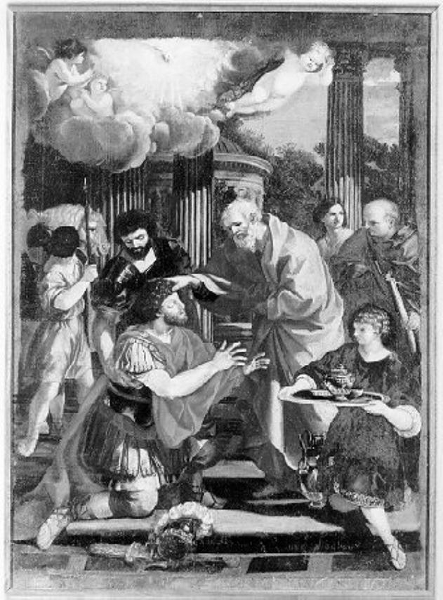 S. Paolo risanato dalla cecità da Anamia (dipinto) di Berrettini Pietro detto Pietro da Cortona (maniera) (sec. XVII)