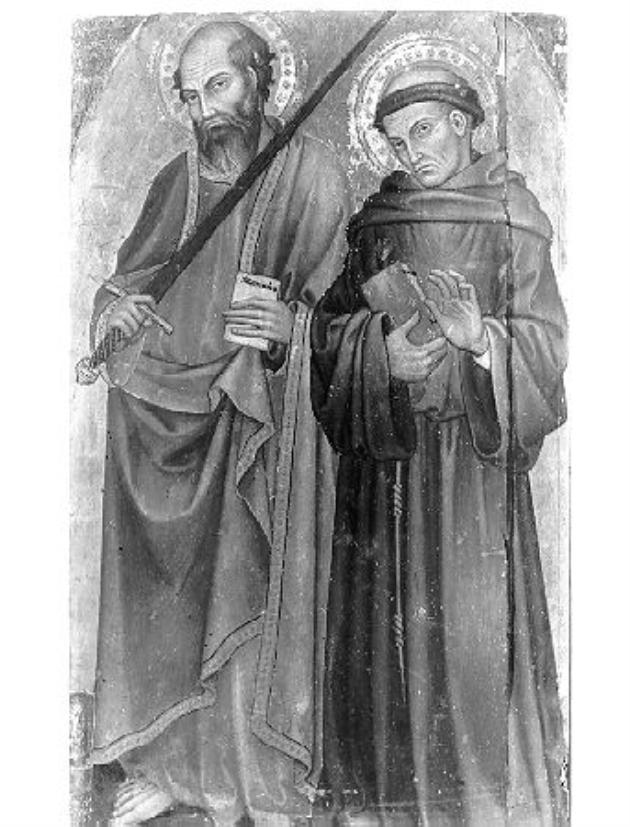 SS. Paolo e Antonio, S. Paolo e S. Antonio da Padova (scomparto di polittico) di Bartoli Taddeo (fine/inizio secc. XIV/ XV)