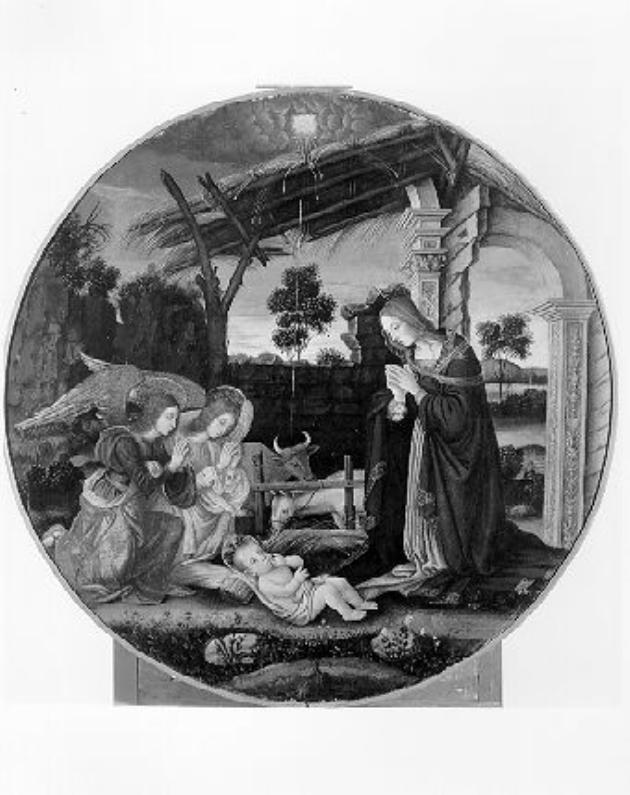 La Madonna in atto di adorare il Figlio (dipinto) - ambito fiorentino (fine sec. XV)